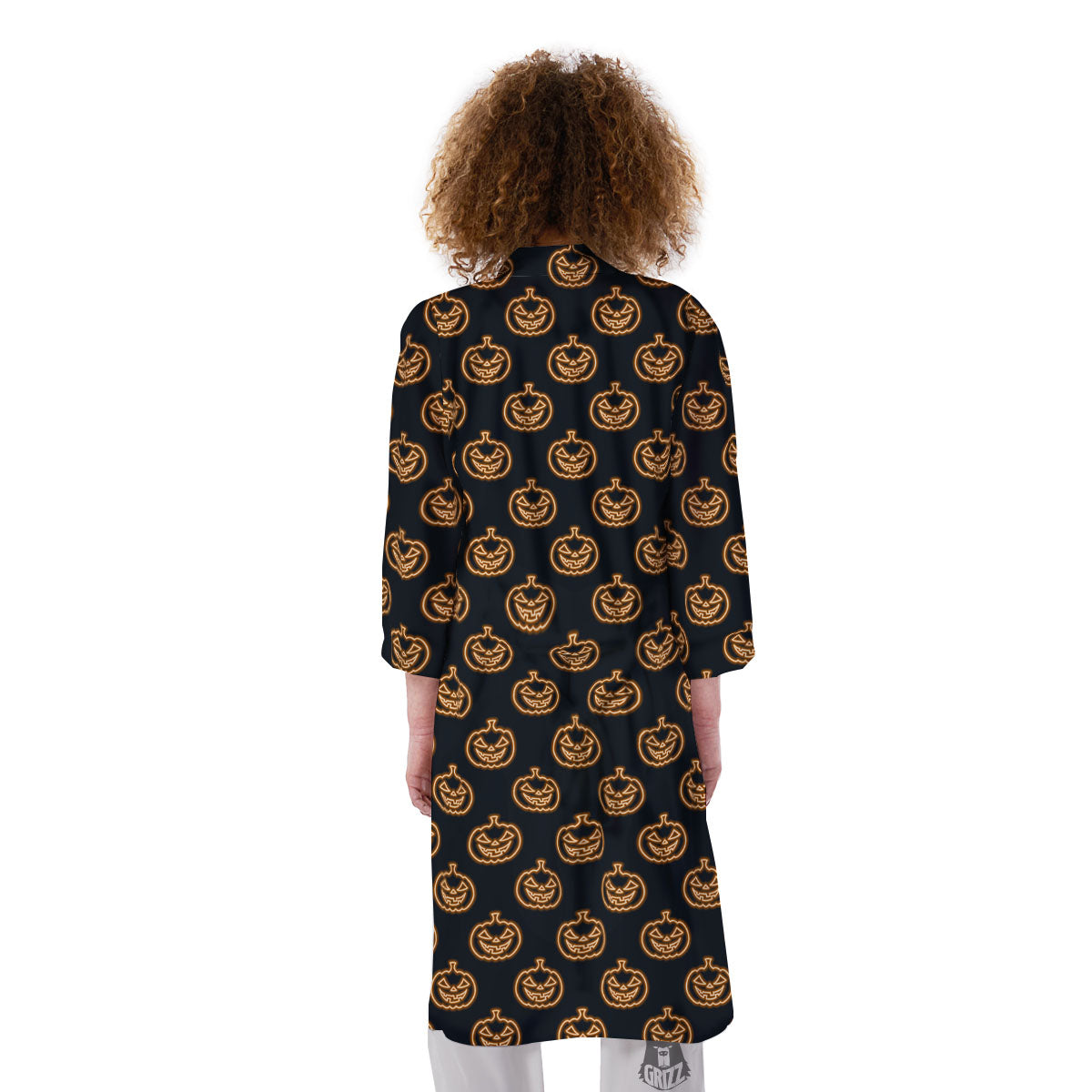 Pumpkin Halloween Print Pattern Kimono-grizzshop