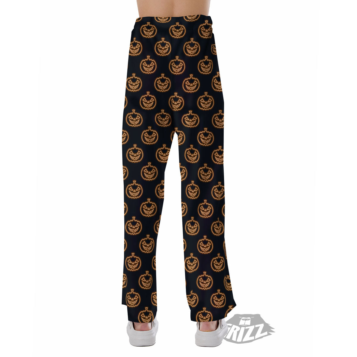 Pumpkin Halloween Print Pattern Pajama Pants-grizzshop