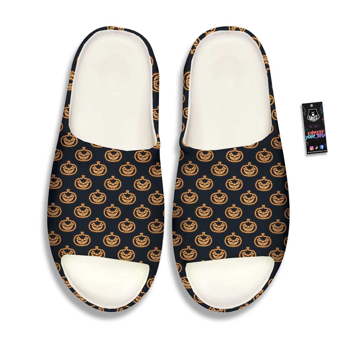 Pumpkin Halloween Print Pattern Sandals-grizzshop