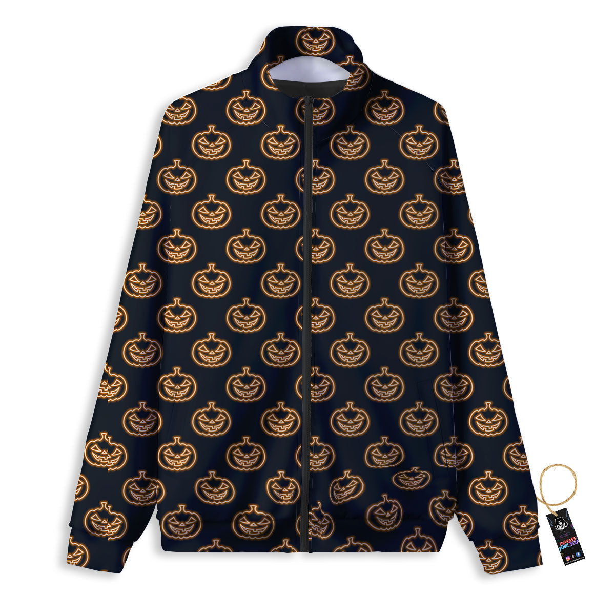 Pumpkin Halloween Print Pattern Track Jacket-grizzshop