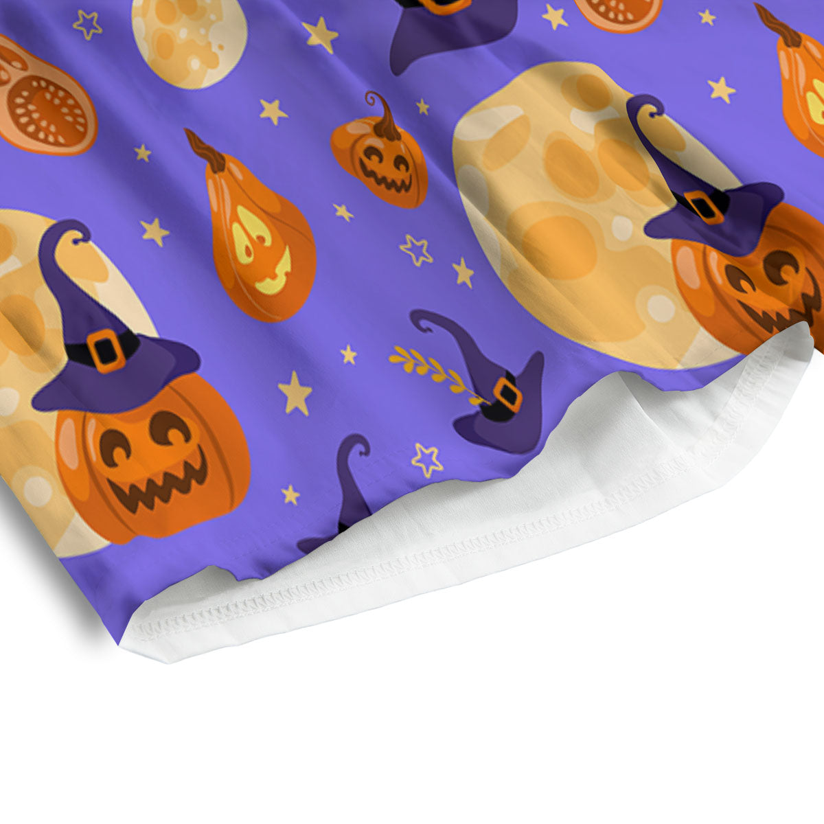 Pumpkin Halloween Purple Print Pattern Men's Athletic Shorts