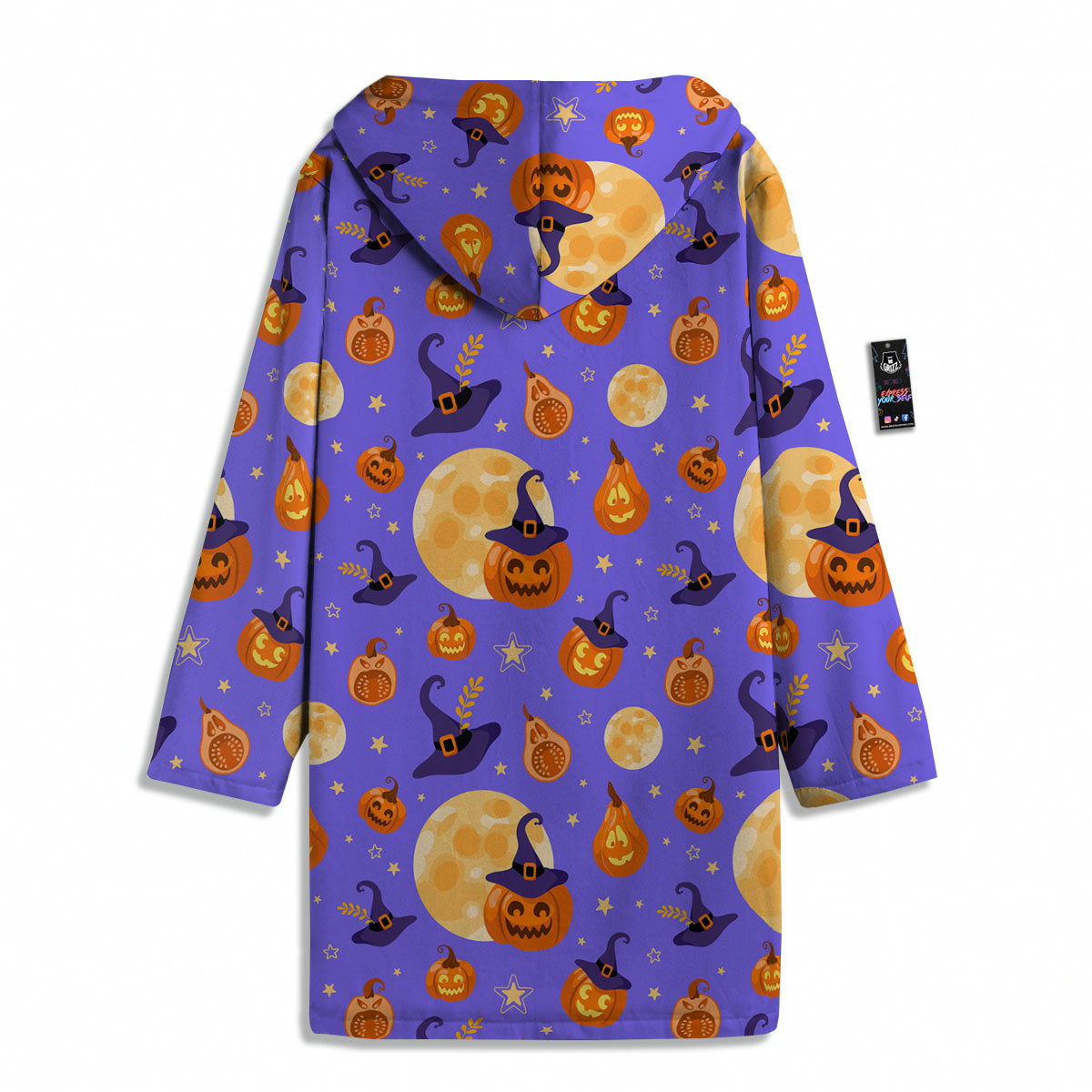Pumpkin Halloween Purple Print Pattern Men's Windbreaker Jacket-grizzshop