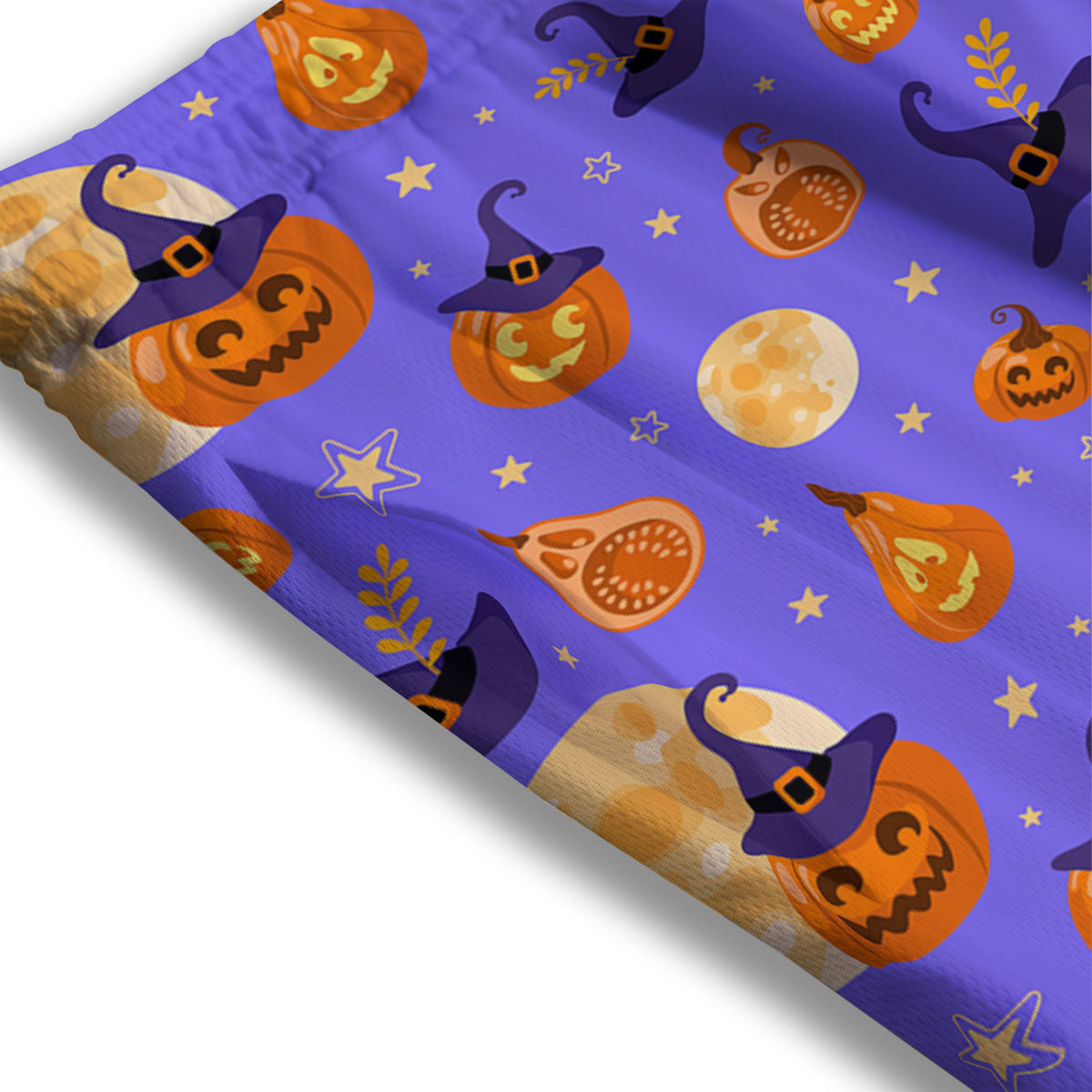 Pumpkin Halloween Purple Print Pattern Mesh Shorts