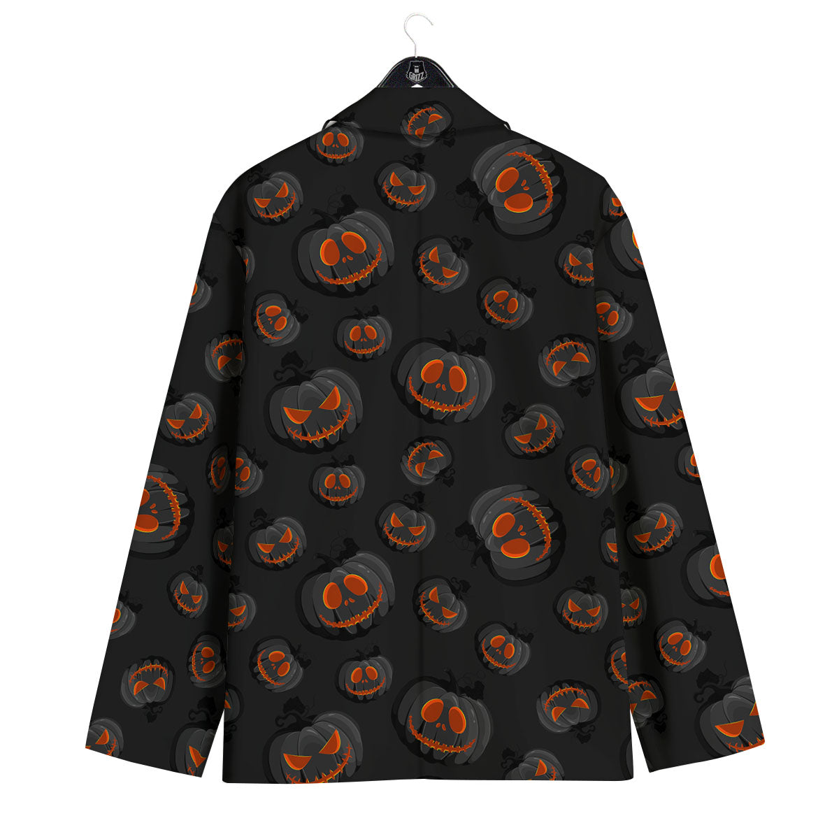 Pumpkin Jack O' Lantern Halloween Print Men's Sport Coat-grizzshop