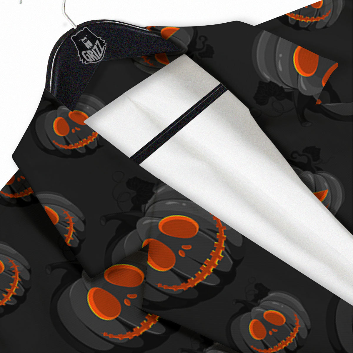 Pumpkin Jack O' Lantern Halloween Print Men's Sport Coat-grizzshop