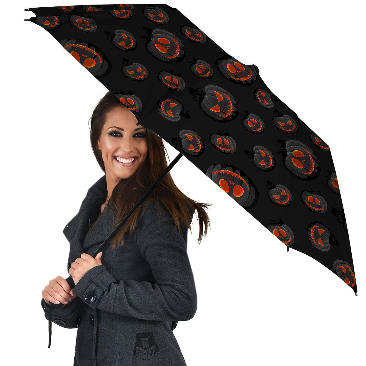 Pumpkin Jack O' Lantern Halloween Print Umbrella-grizzshop
