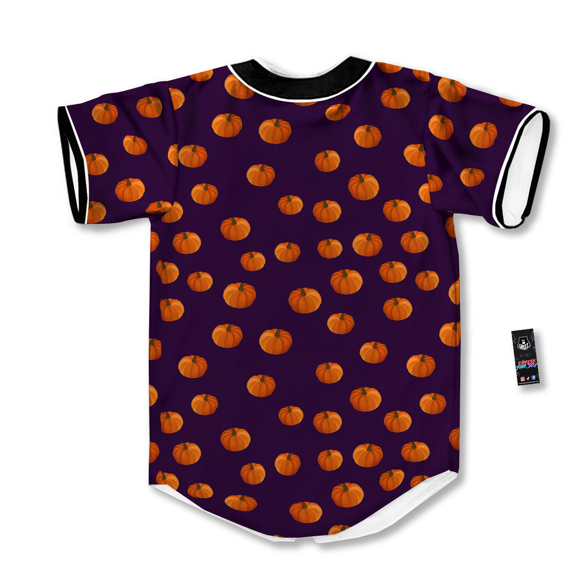 Pumpkin Little Print Pattern Baseball Jersey-grizzshop