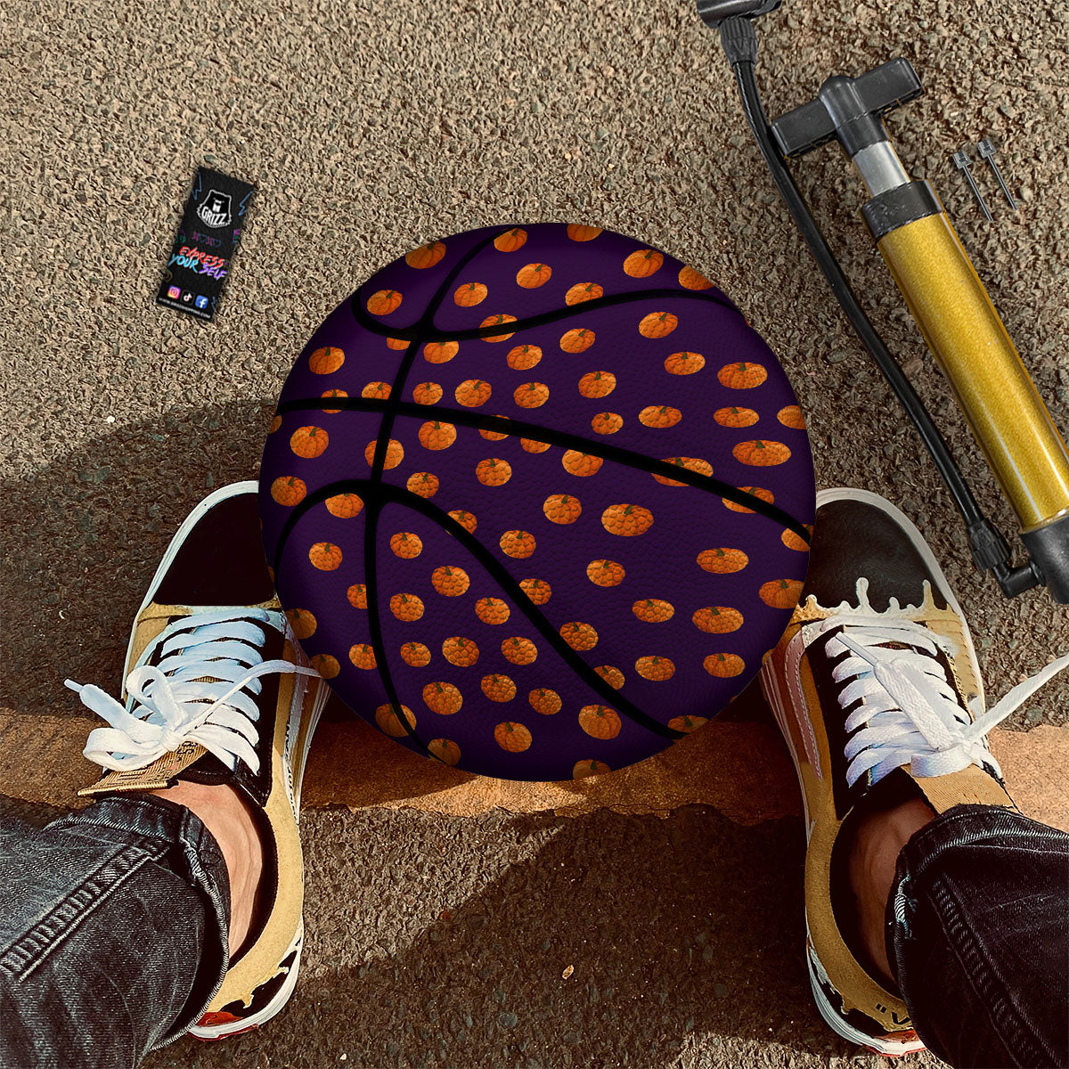 Pumpkin Little Print Pattern Basketball-grizzshop