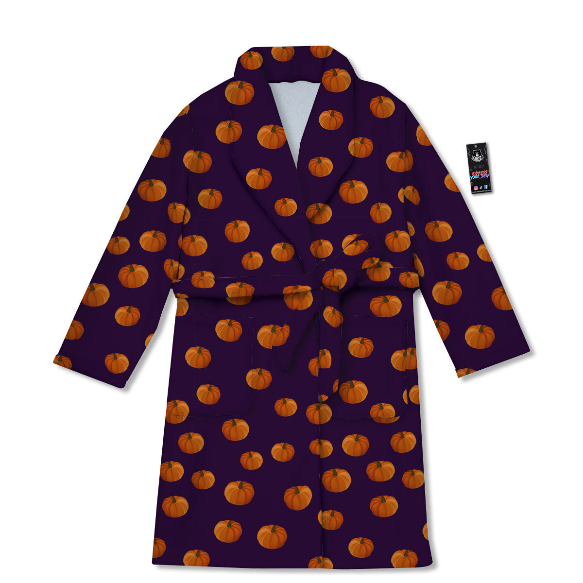Pumpkin Little Print Pattern Bathrobe-grizzshop
