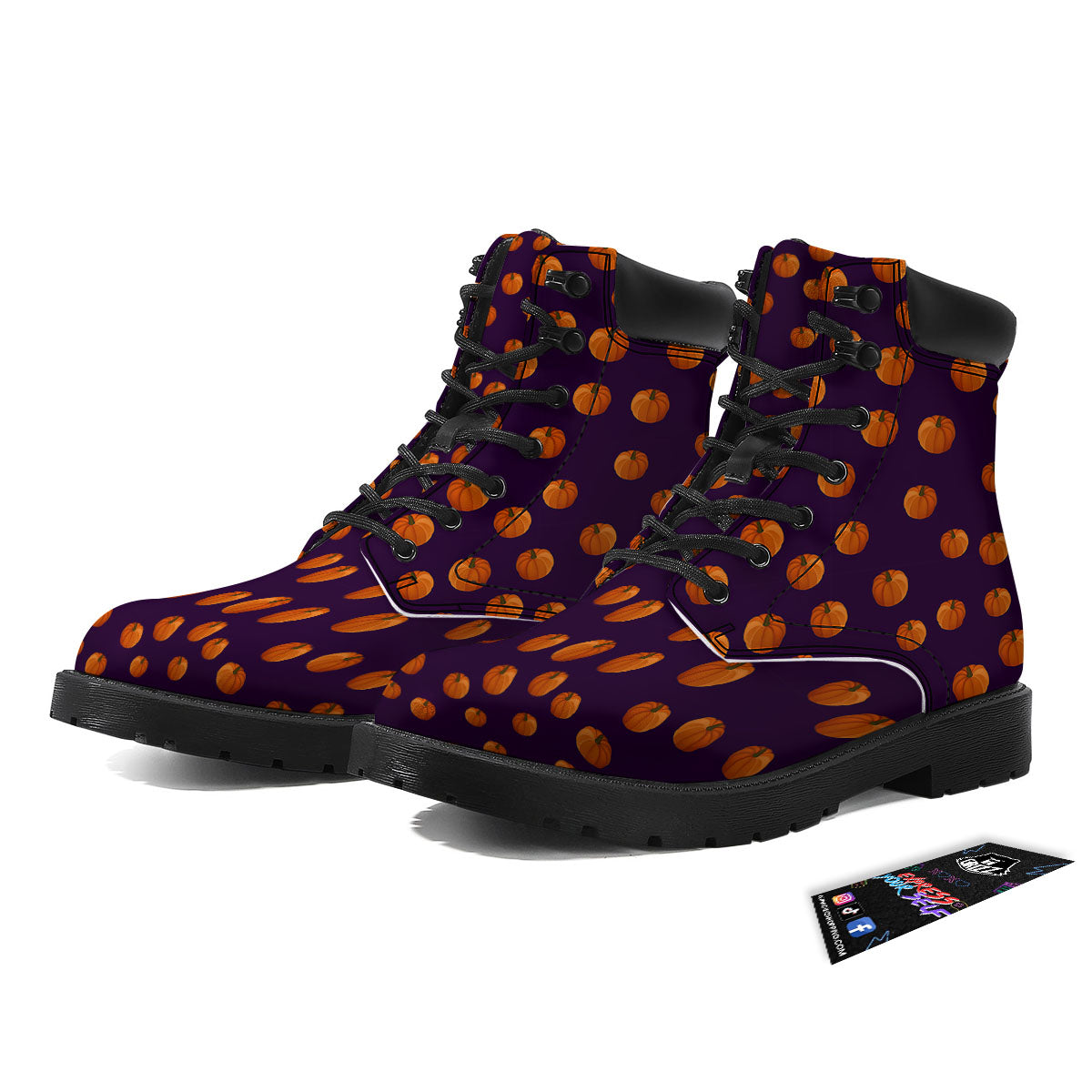 Pumpkin Little Print Pattern Boots-grizzshop