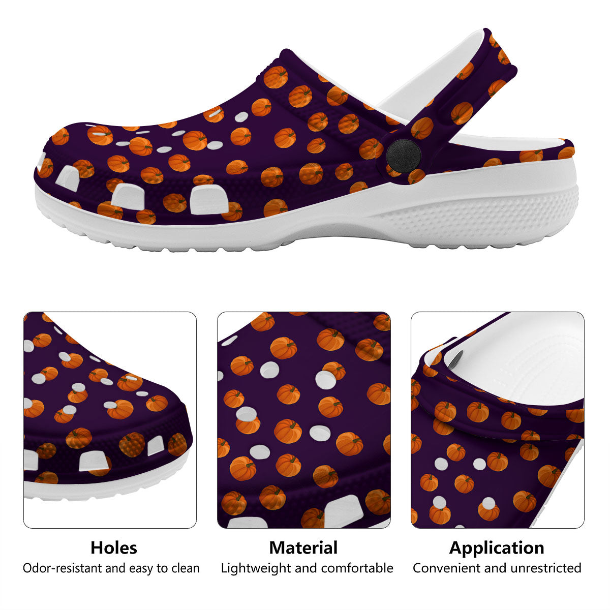 Pumpkin Little Print Pattern Clog-grizzshop