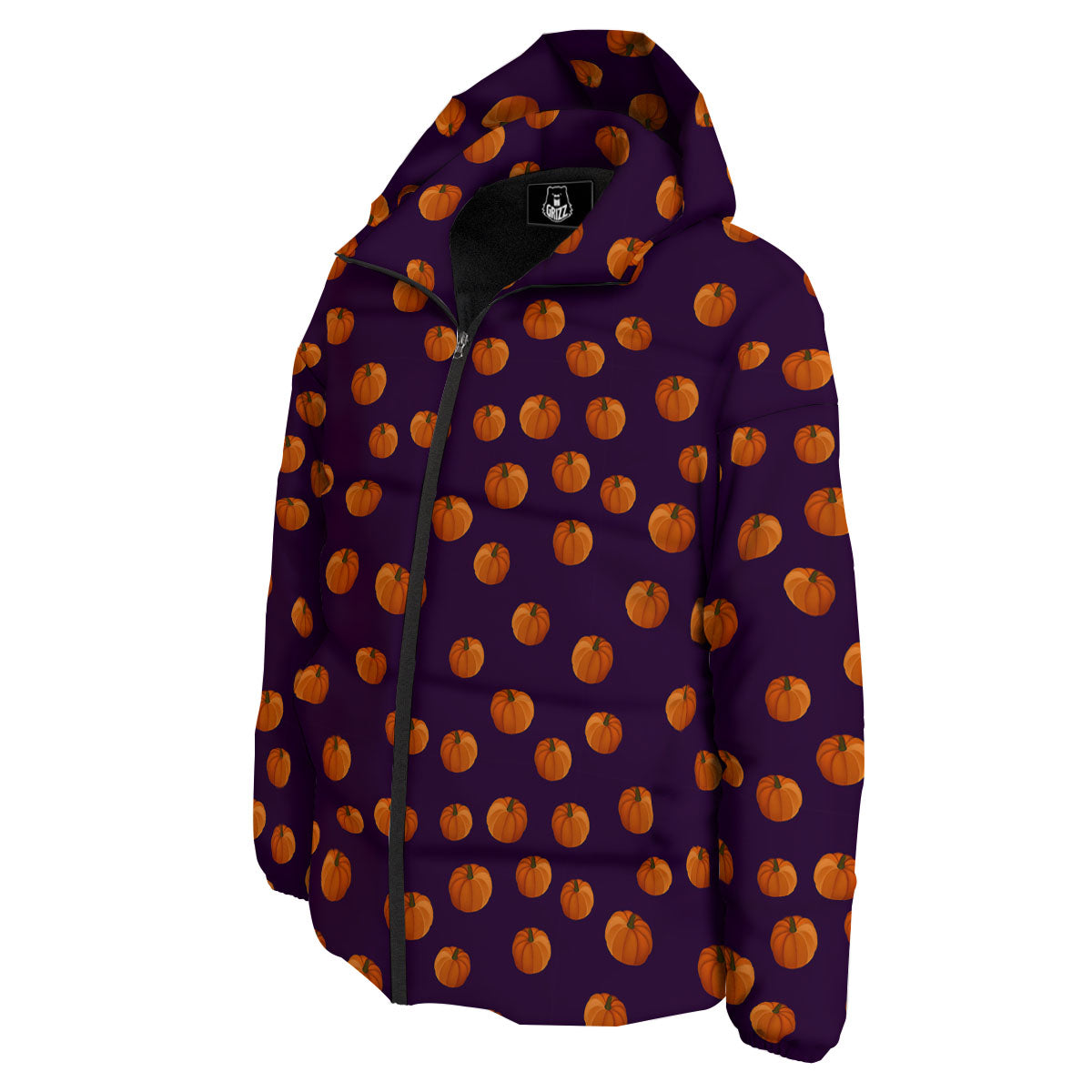 Pumpkin Little Print Pattern Down Jacket-grizzshop