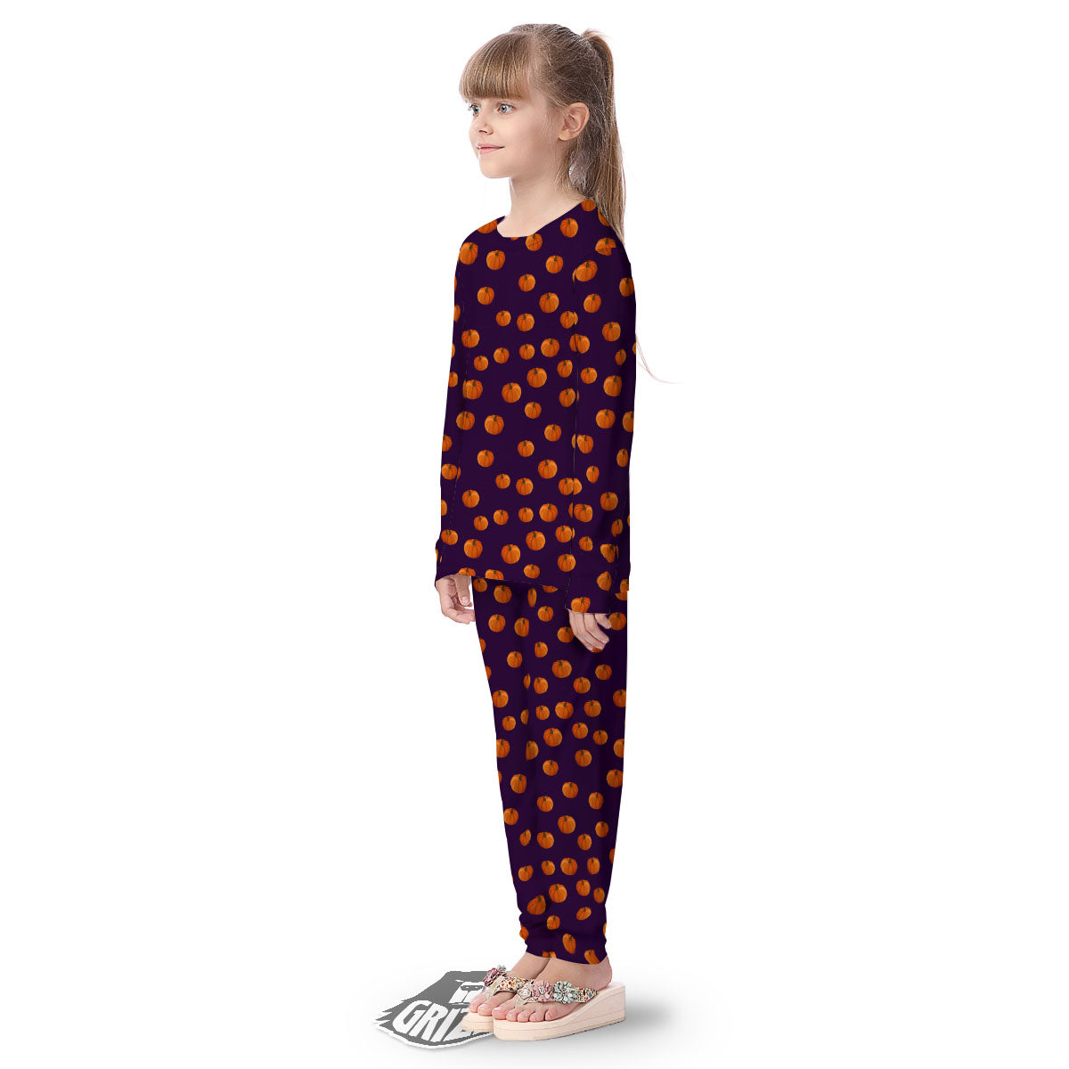 Pumpkin Little Print Pattern Kid's Pajamas-grizzshop