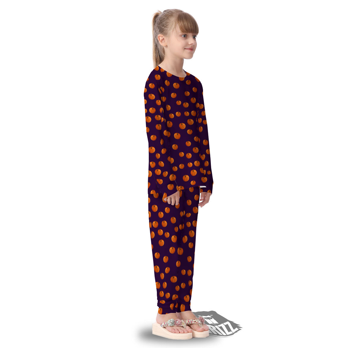 Pumpkin Little Print Pattern Kid's Pajamas-grizzshop