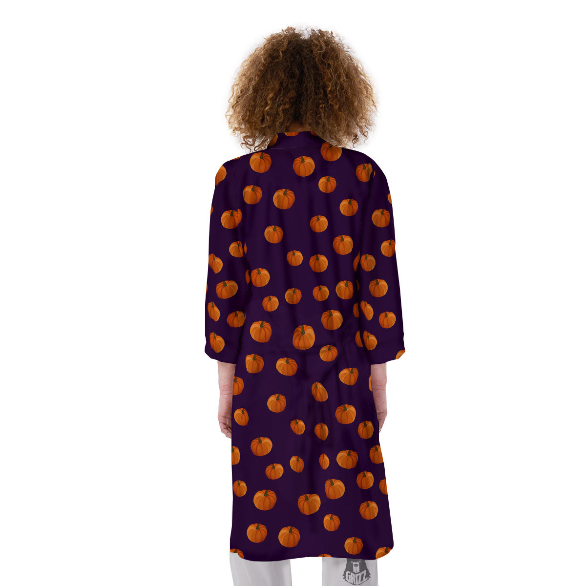 Pumpkin Little Print Pattern Kimono-grizzshop