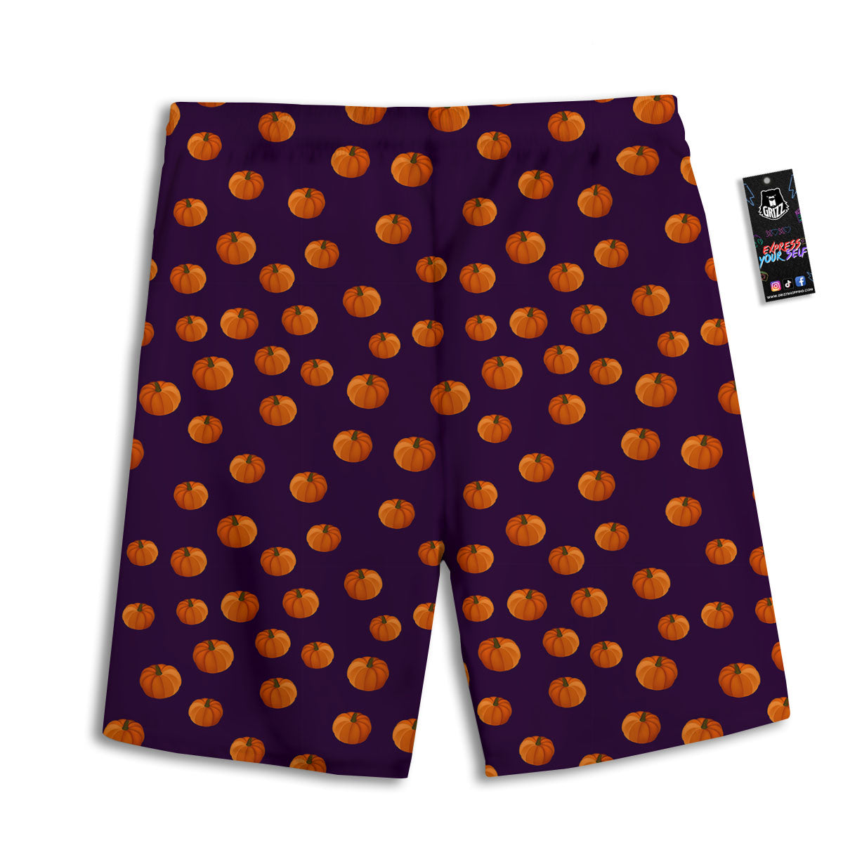 Pumpkin Little Print Pattern Men's Athletic Shorts