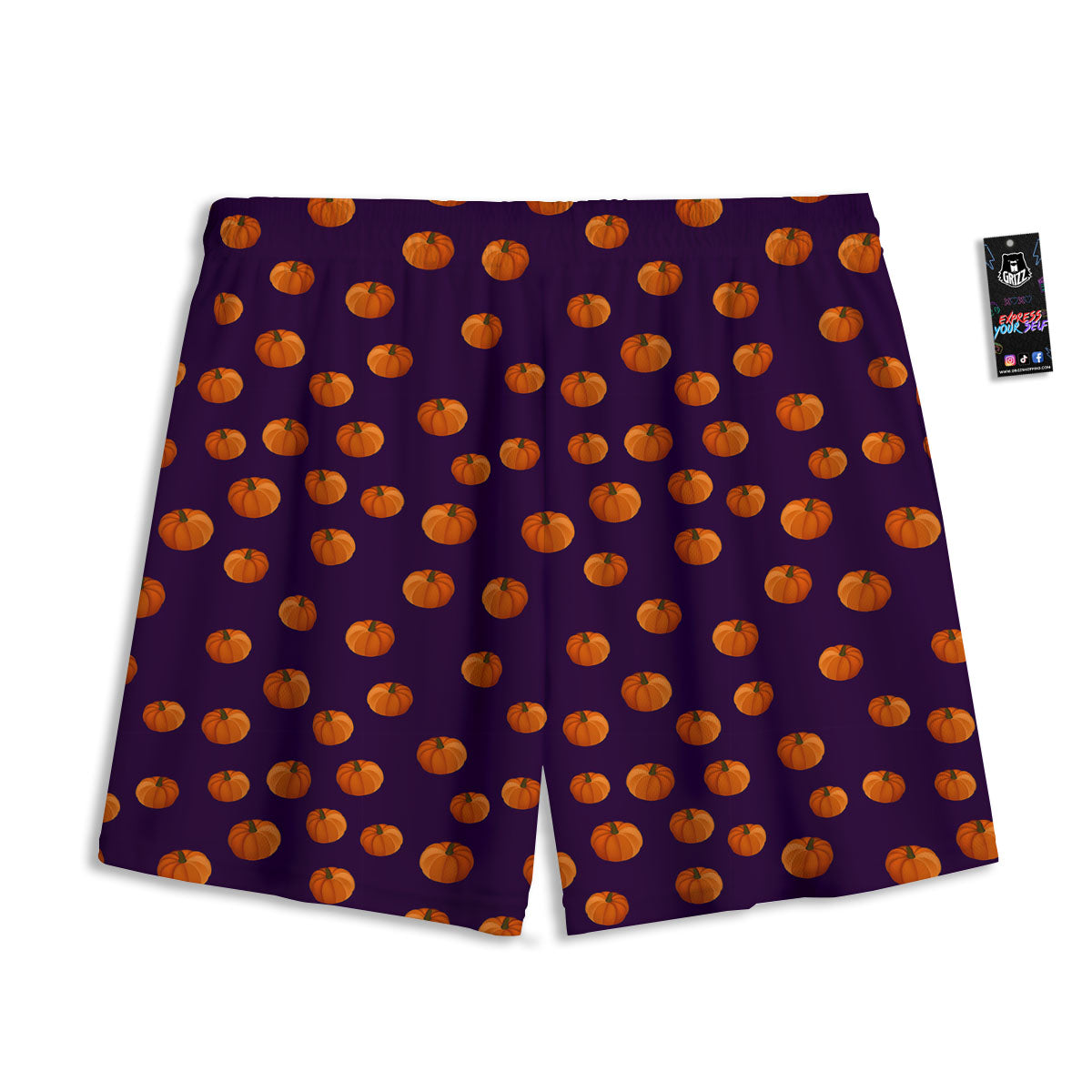 Pumpkin Little Print Pattern Mesh Shorts