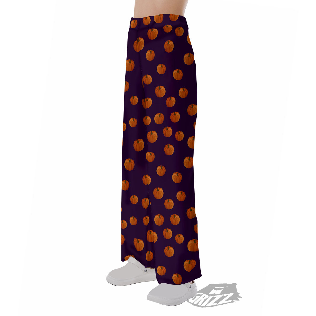 Pumpkin Little Print Pattern Pajama Pants-grizzshop