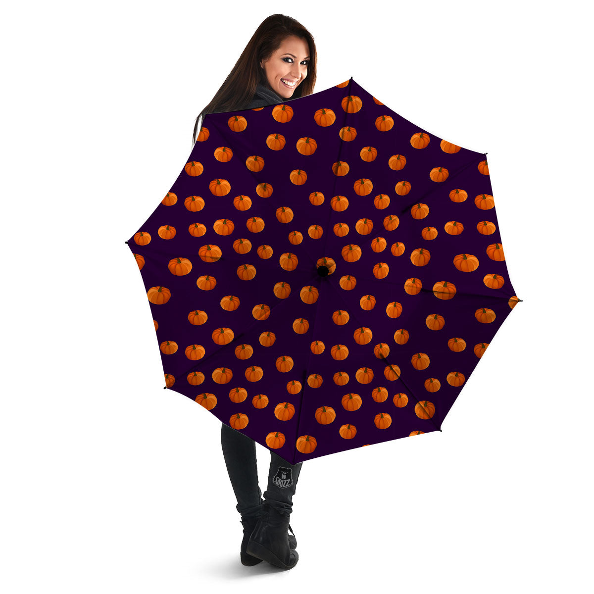Pumpkin Little Print Pattern Umbrella-grizzshop