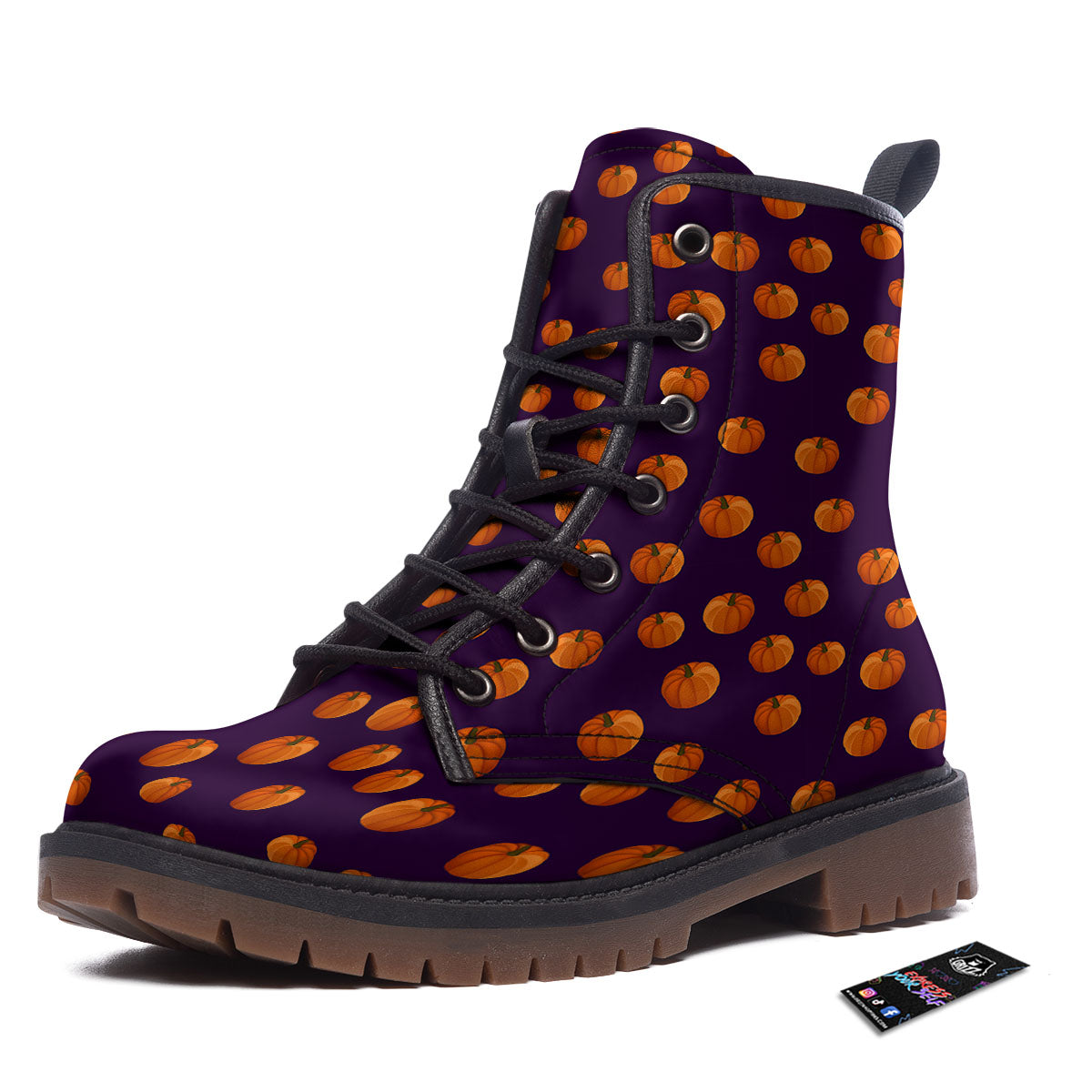 Pumpkin Little Print Pattern Work Boots-grizzshop