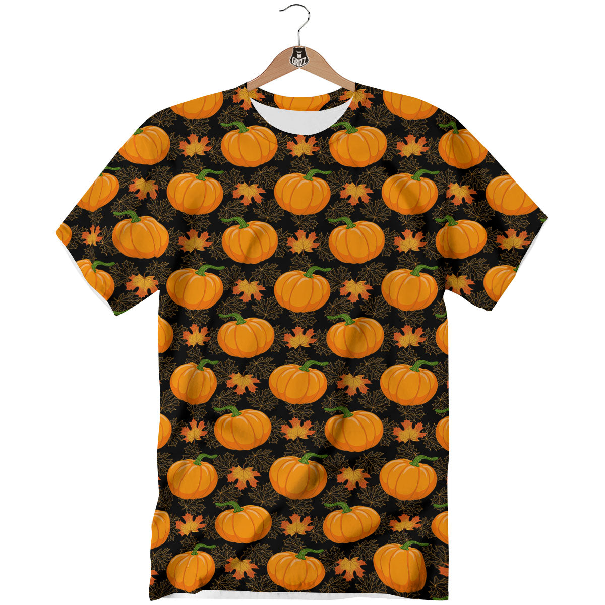 Pumpkin Orange Print Pattern T-Shirt-grizzshop