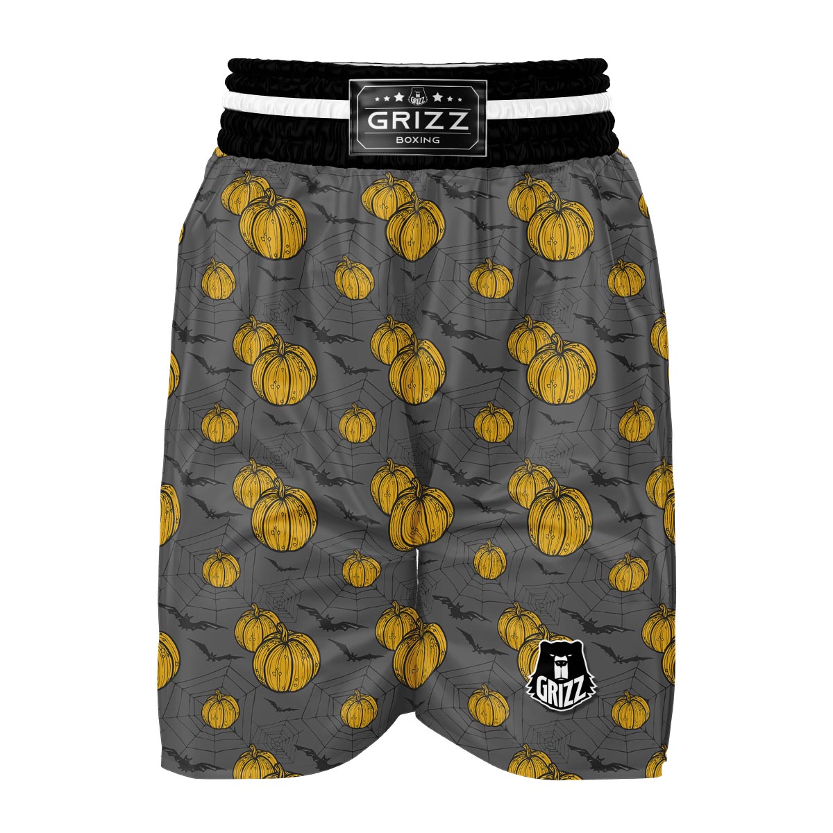Pumpkin Pattern Print Boxing Shorts-grizzshop