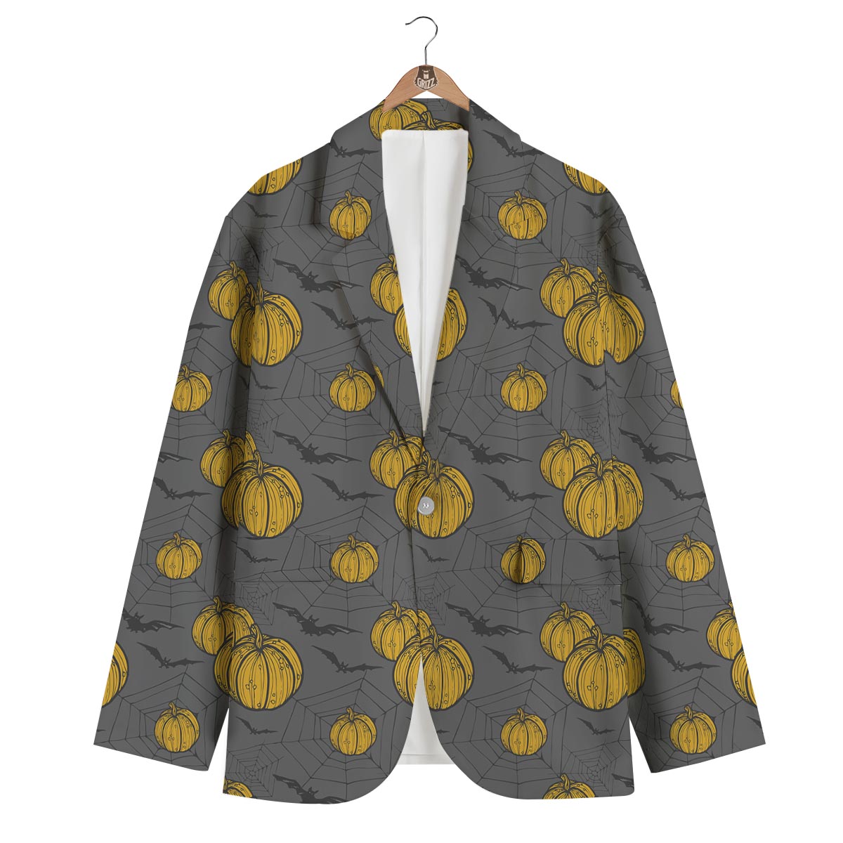 Pumpkin Pattern Print Men's Blazer-grizzshop