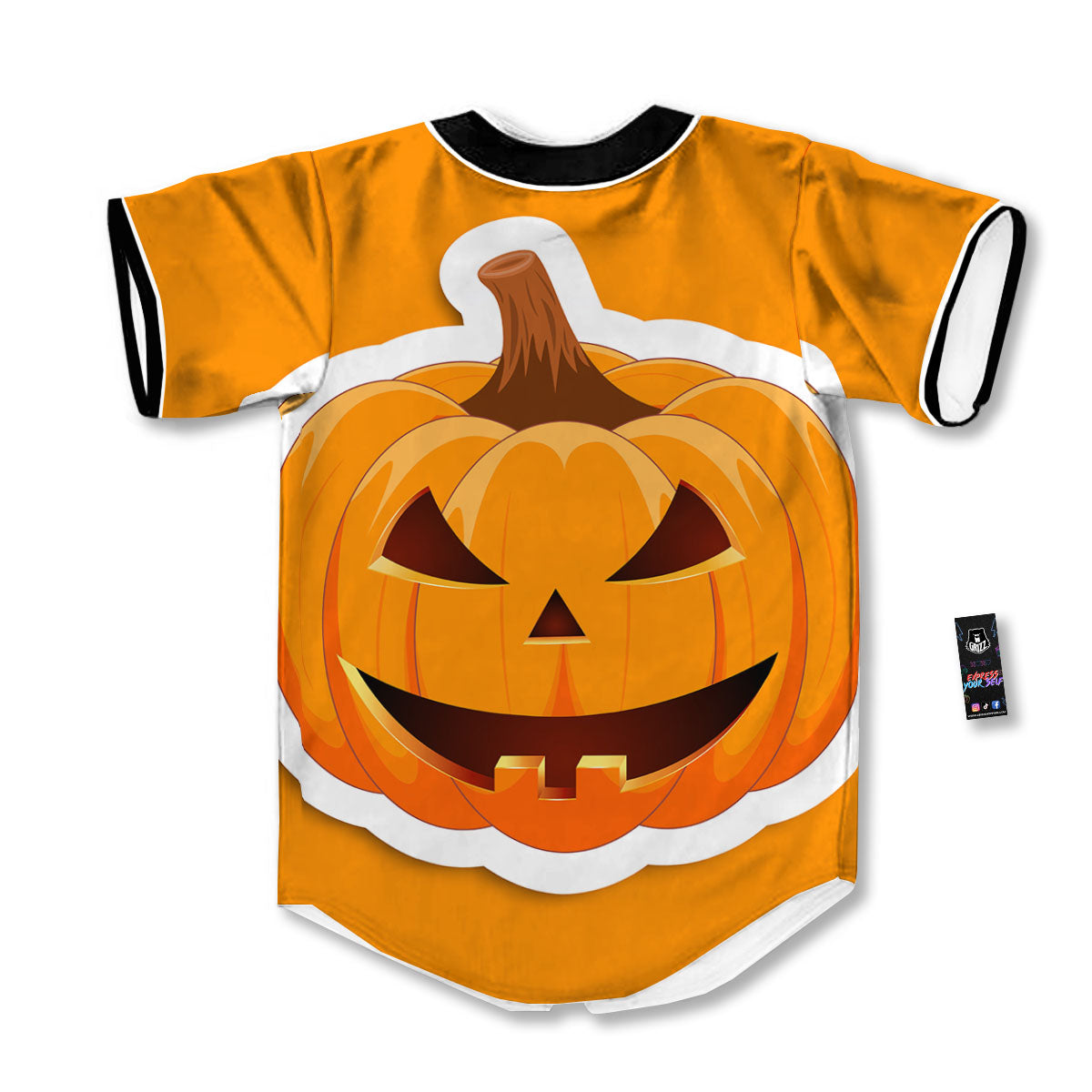 Pumpkin Print Baseball Jersey-grizzshop