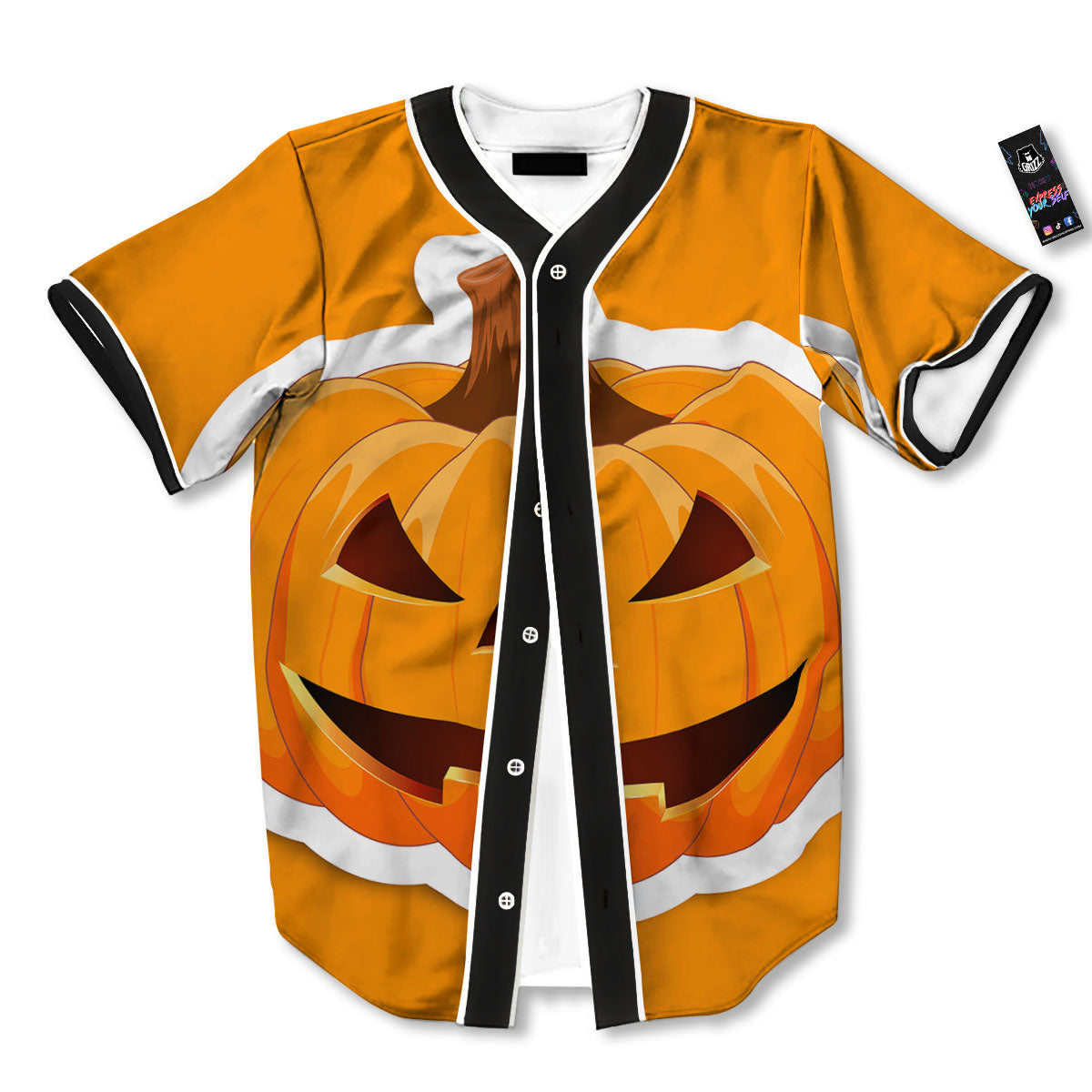 Pumpkin Print Baseball Jersey-grizzshop