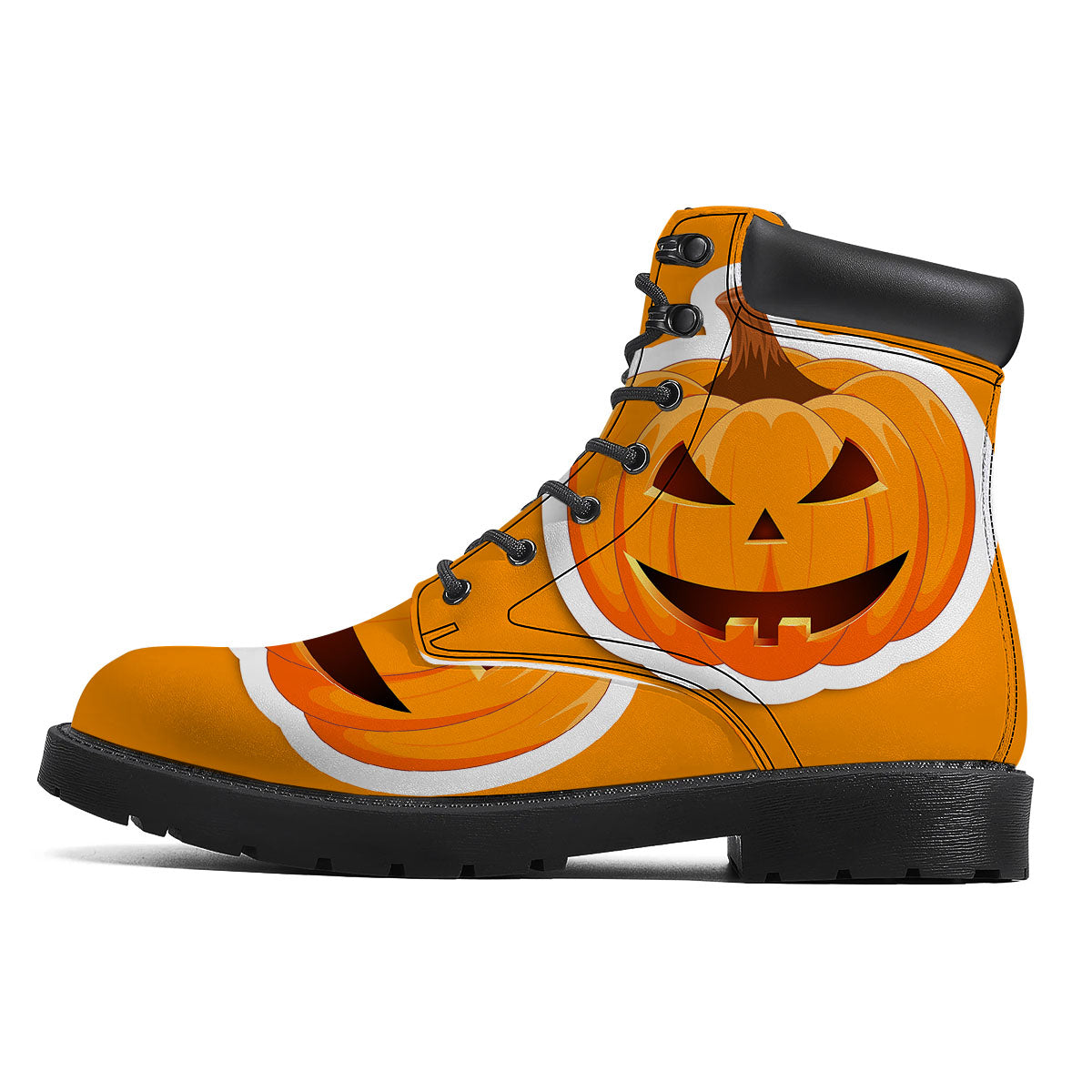 Pumpkin Print Boots-grizzshop