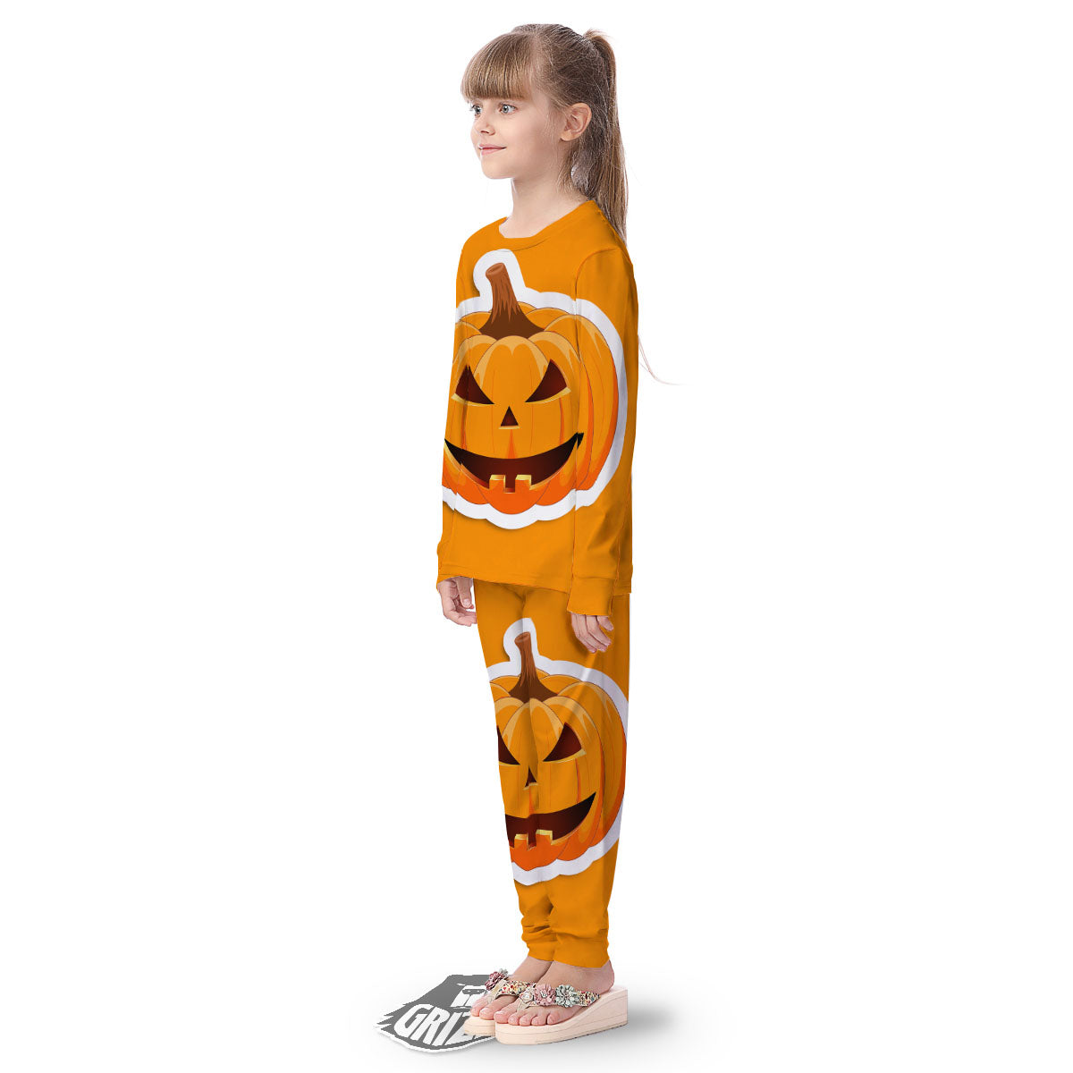 Pumpkin Print Kid's Pajamas-grizzshop