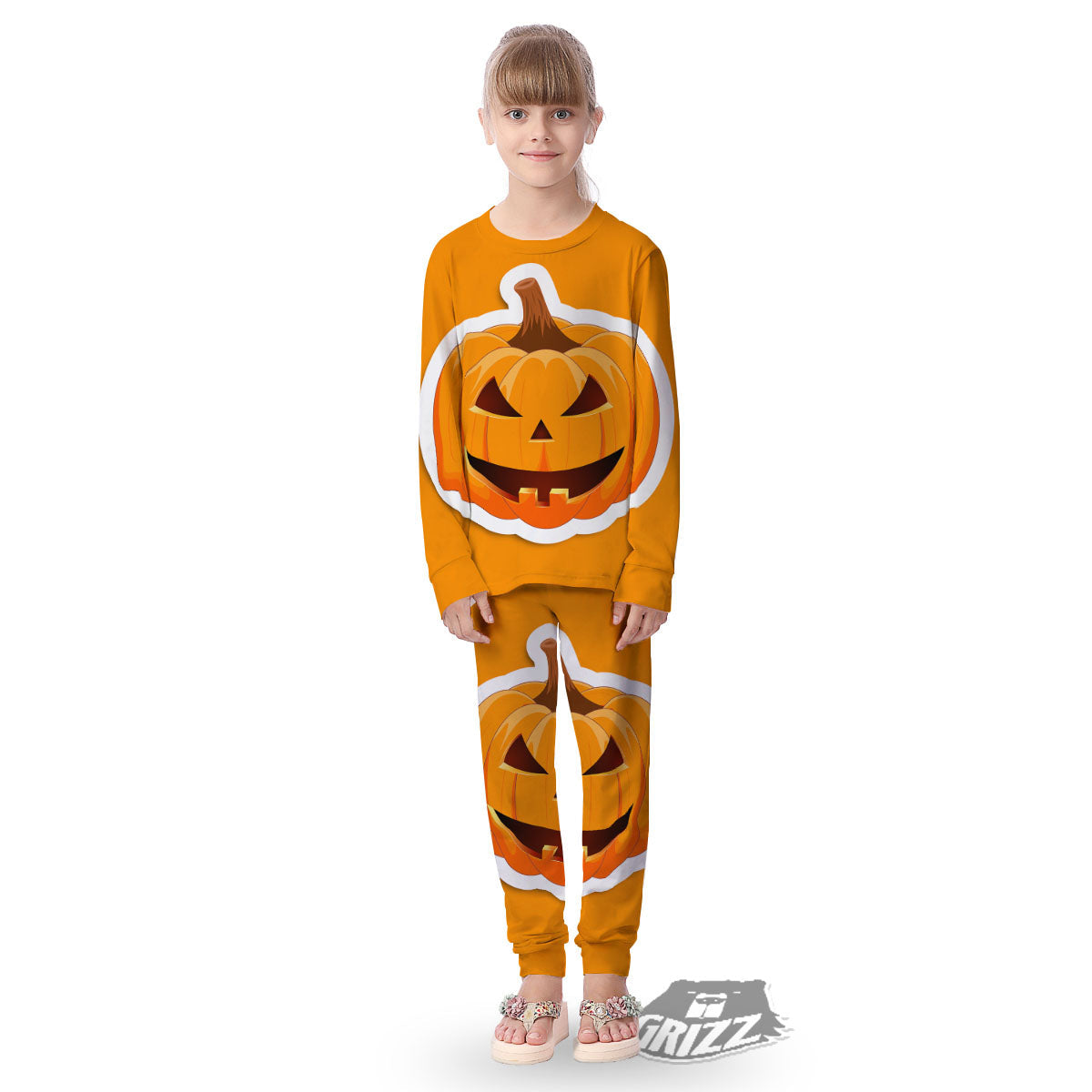 Pumpkin Print Kid's Pajamas-grizzshop