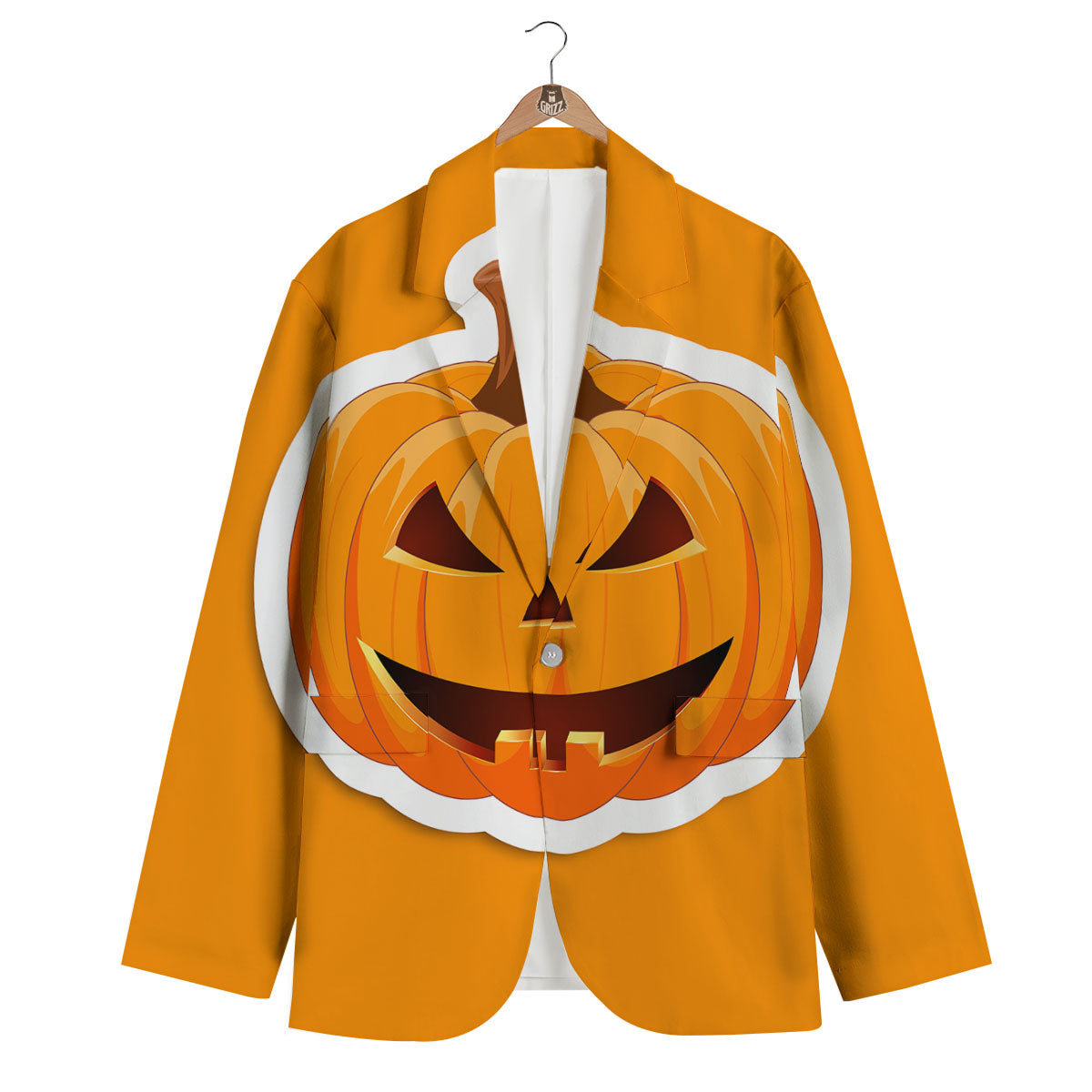 Pumpkin Print Men's Blazer-grizzshop