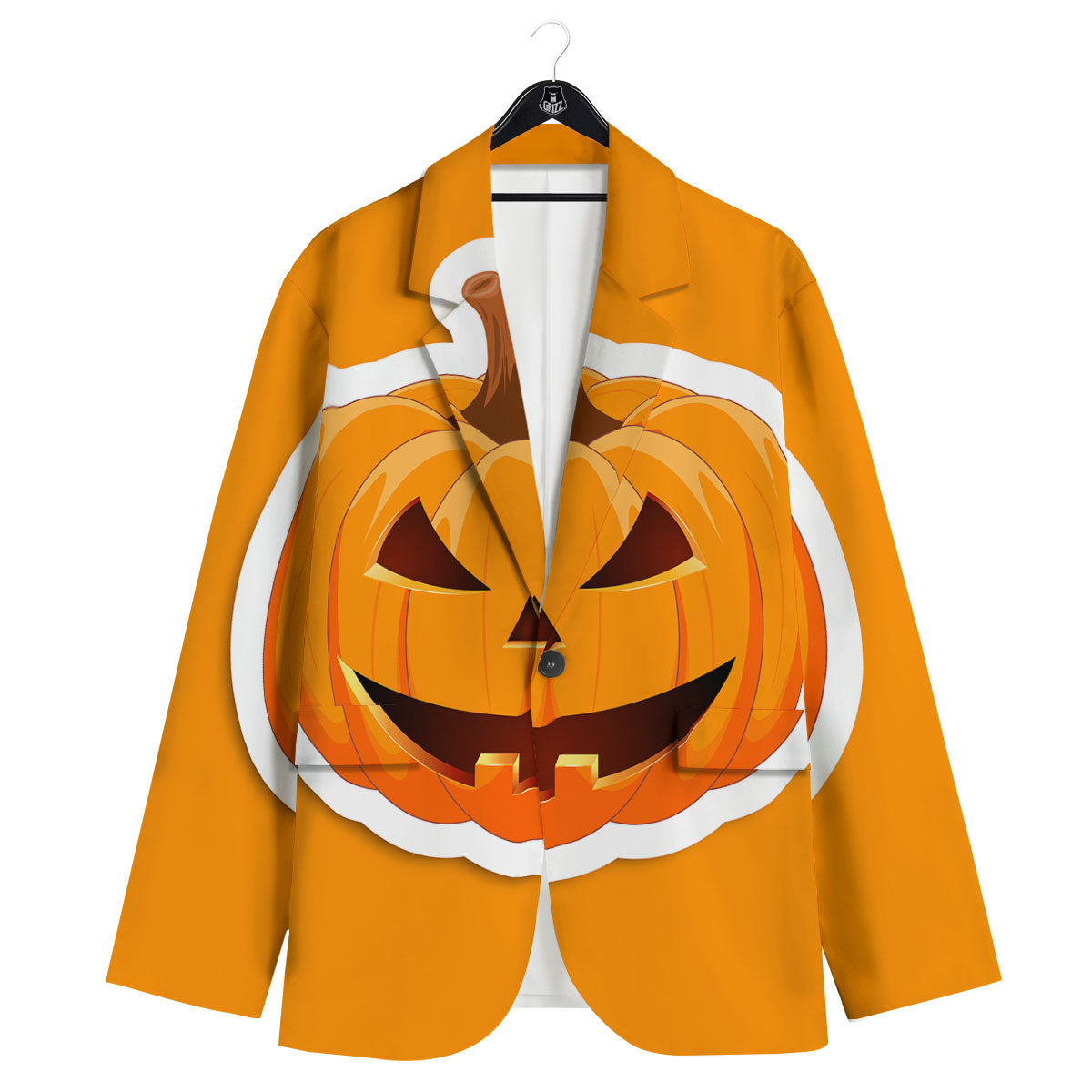 Pumpkin Print Men's Sport Coat-grizzshop
