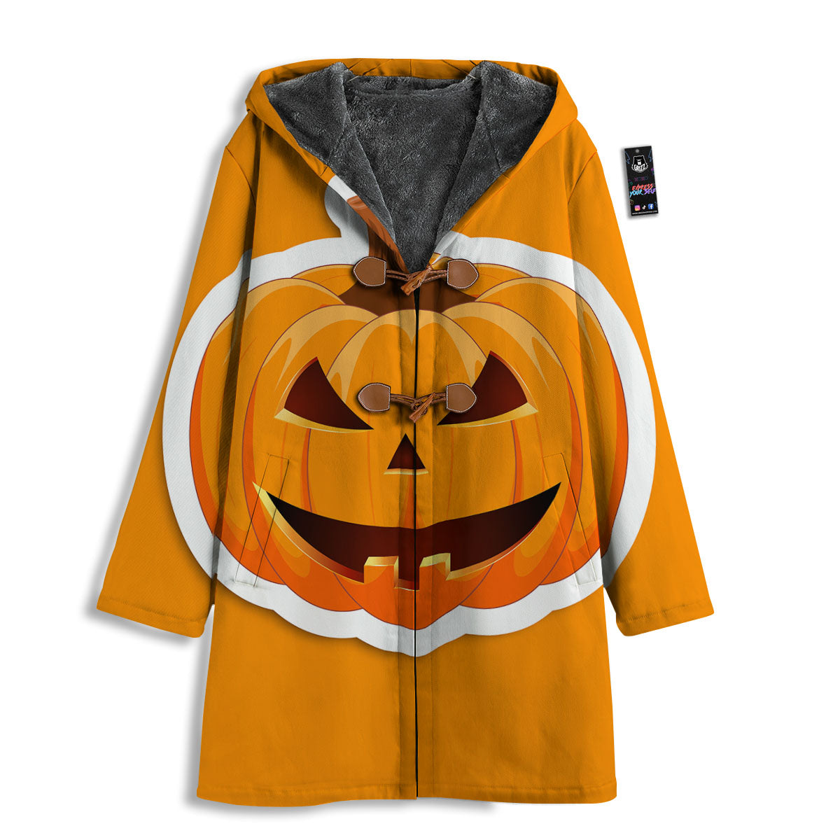 Pumpkin Print Men's Windbreaker Jacket-grizzshop