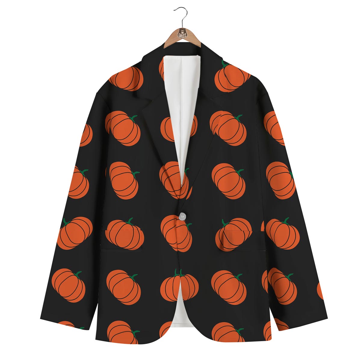 Pumpkin Print Pattern Men's Blazer-grizzshop