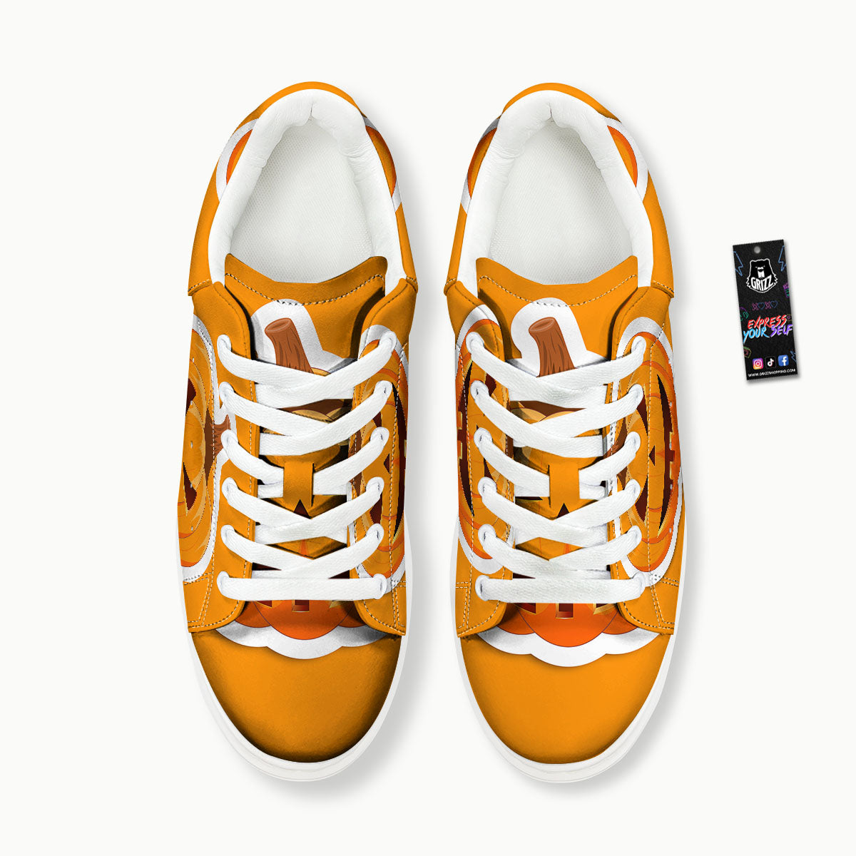 Pumpkin Print Platform Shoes-grizzshop