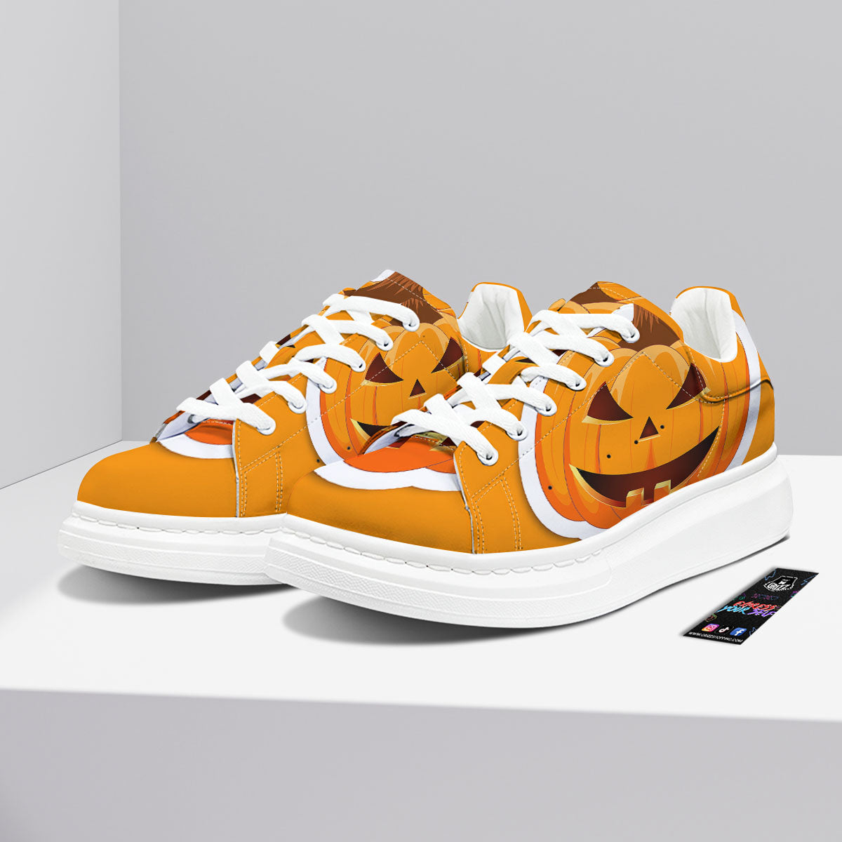 Pumpkin Print Platform Shoes-grizzshop