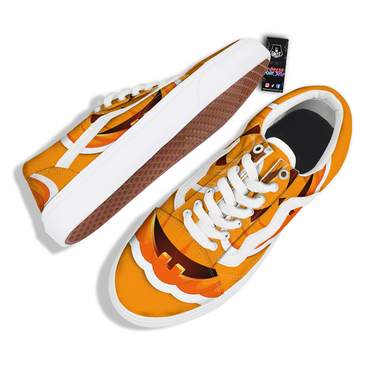 Pumpkin Print Skate Shoes-grizzshop
