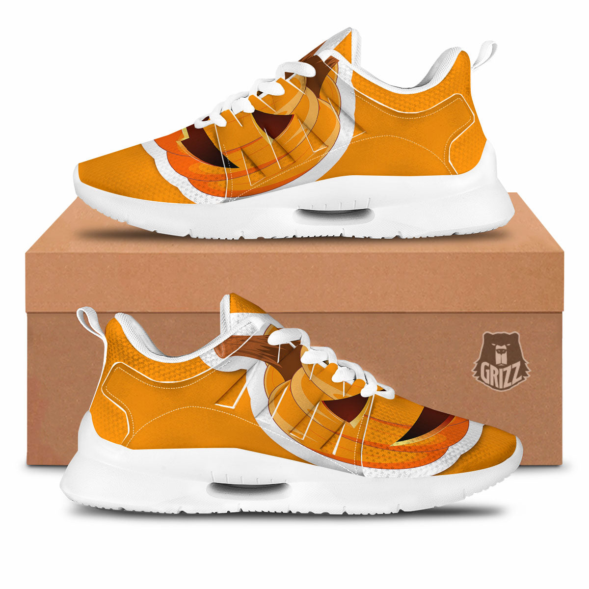 Pumpkin Print Tennis Shoes-grizzshop