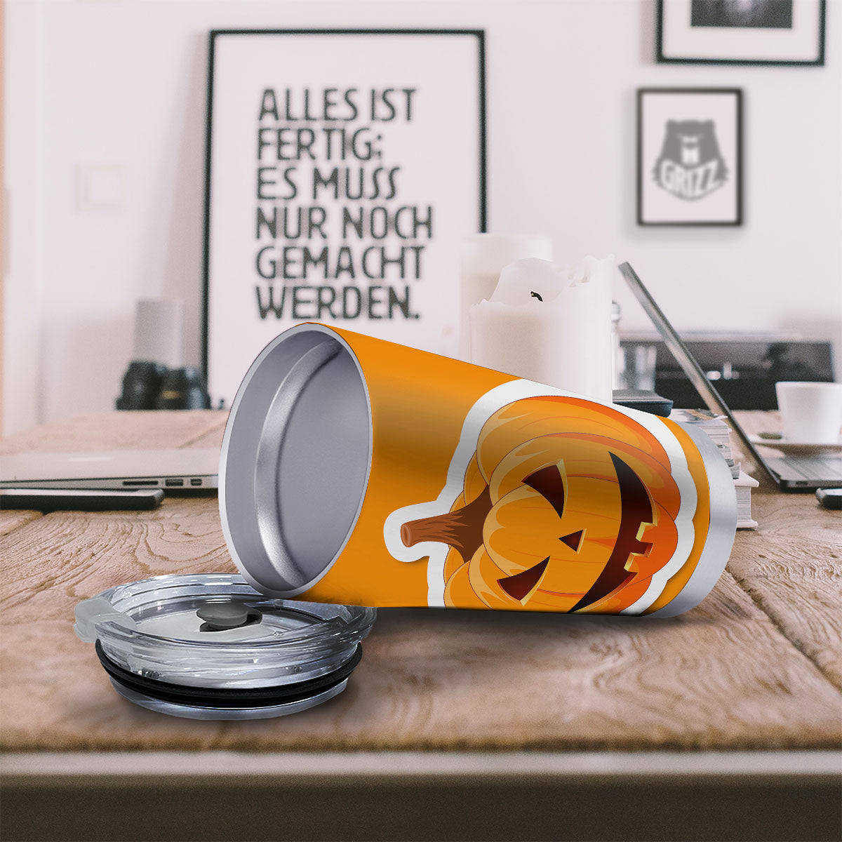 Pumpkin Print Tumbler-grizzshop