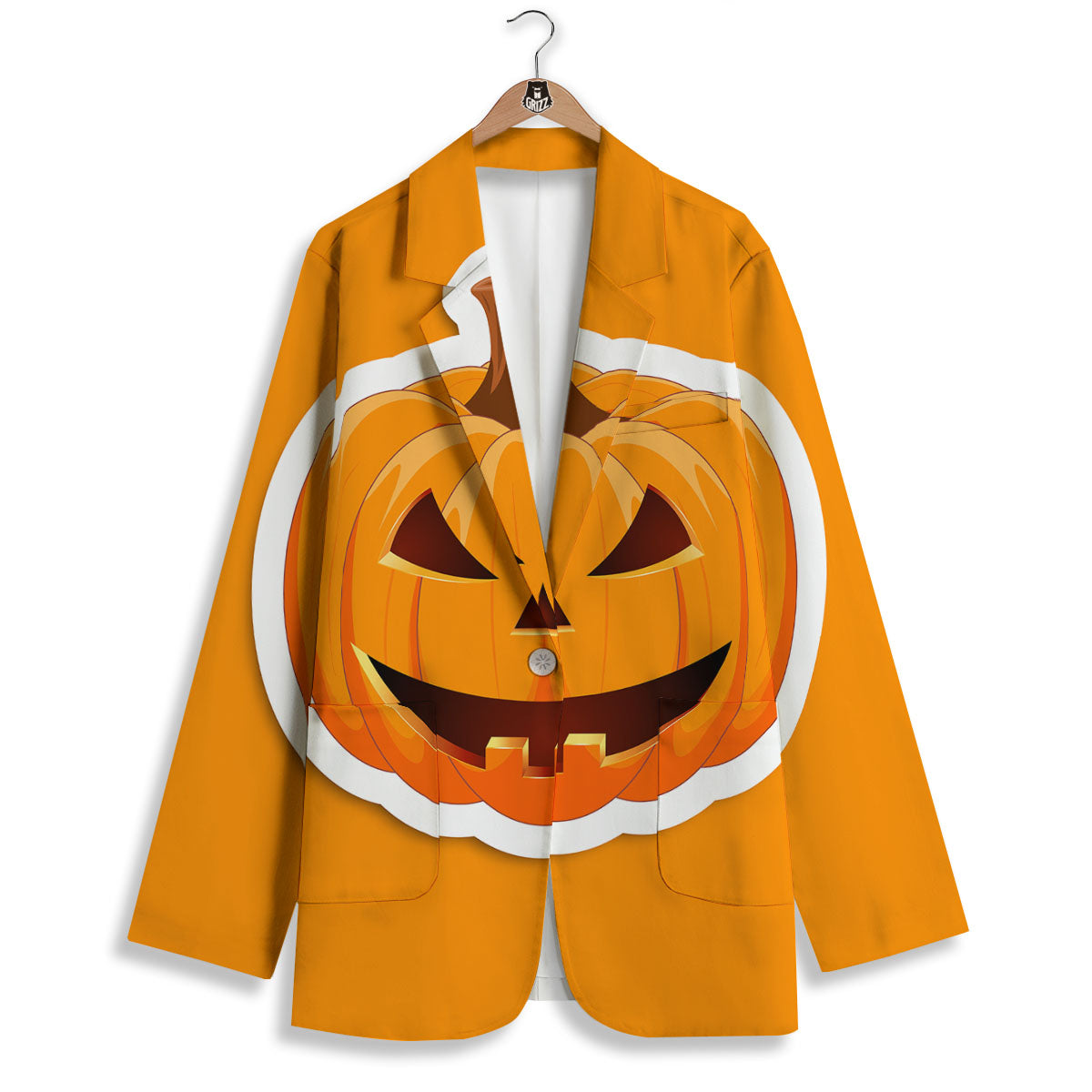 Pumpkin Print Women's Blazer-grizzshop