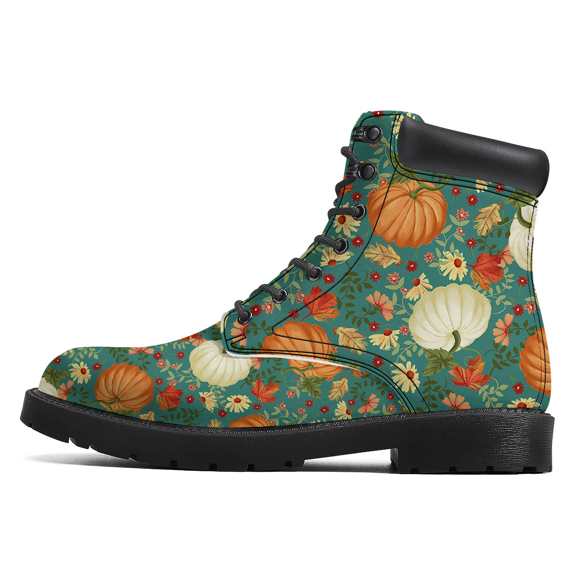 Pumpkin Vintage Print Pattern Boots-grizzshop