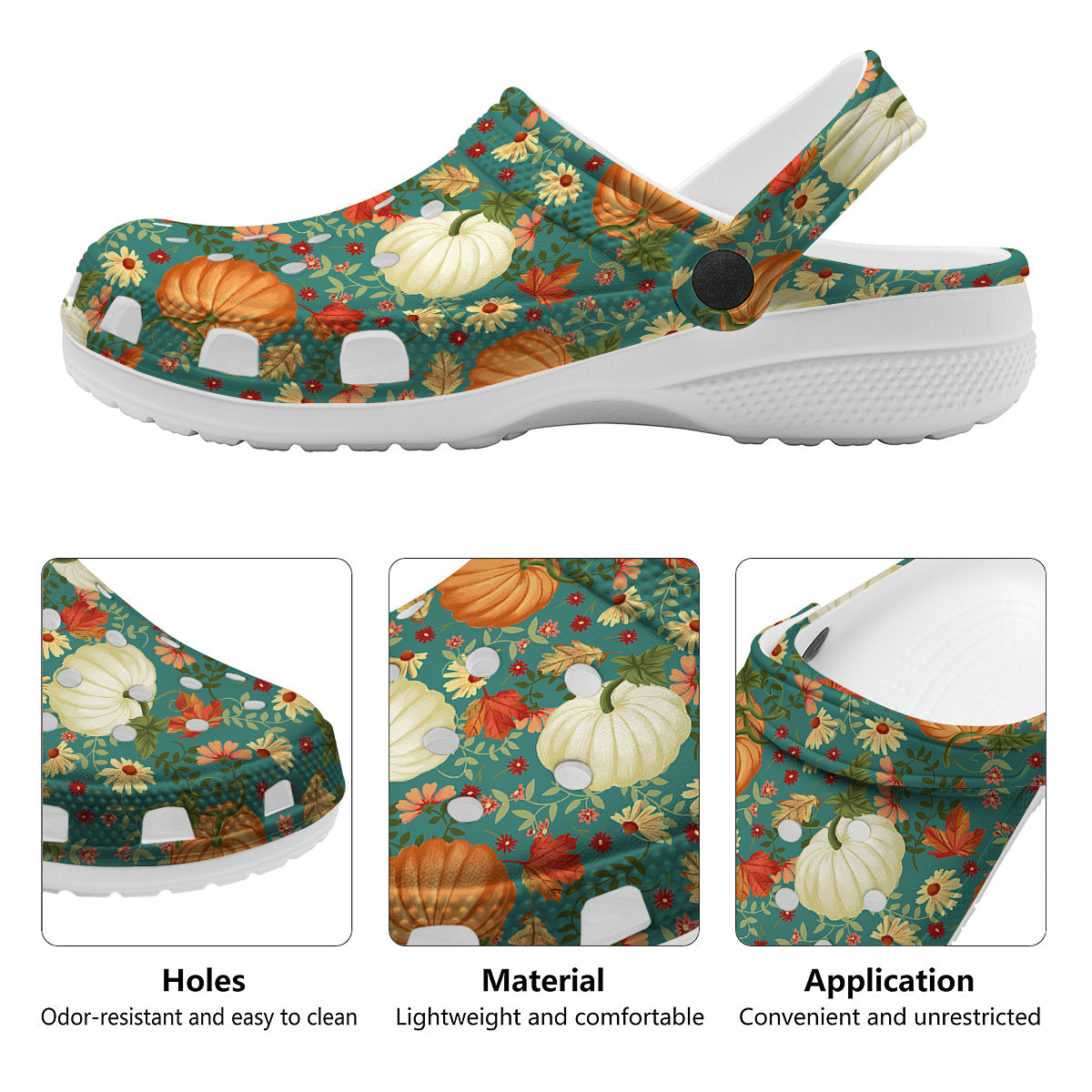 Pumpkin Vintage Print Pattern Clog-grizzshop
