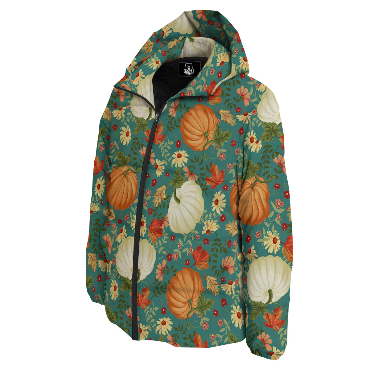 Pumpkin Vintage Print Pattern Down Jacket-grizzshop