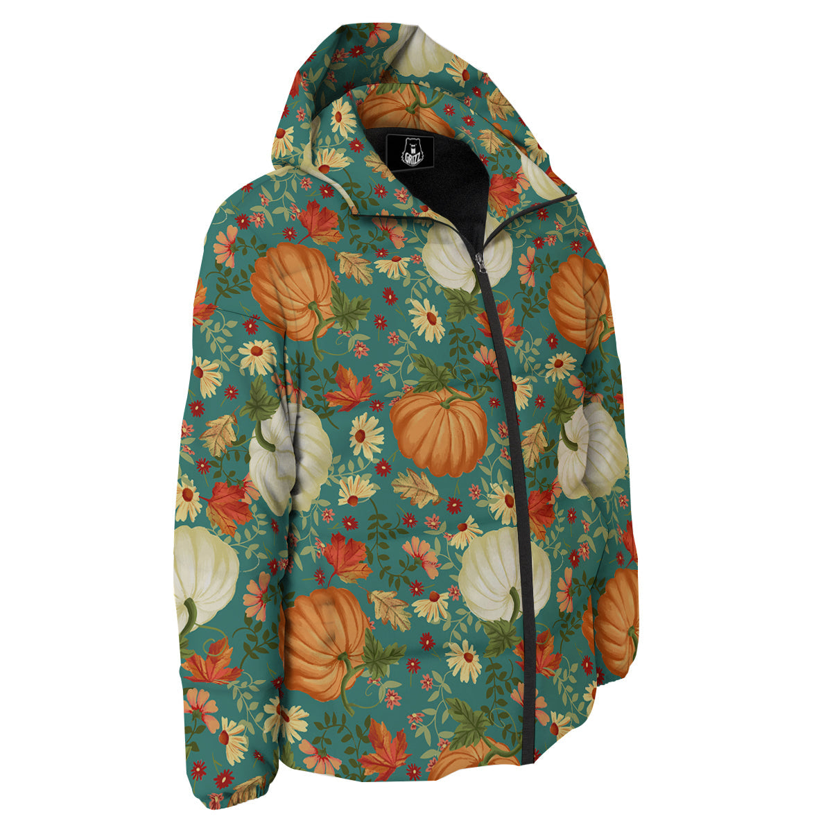 Pumpkin Vintage Print Pattern Down Jacket-grizzshop