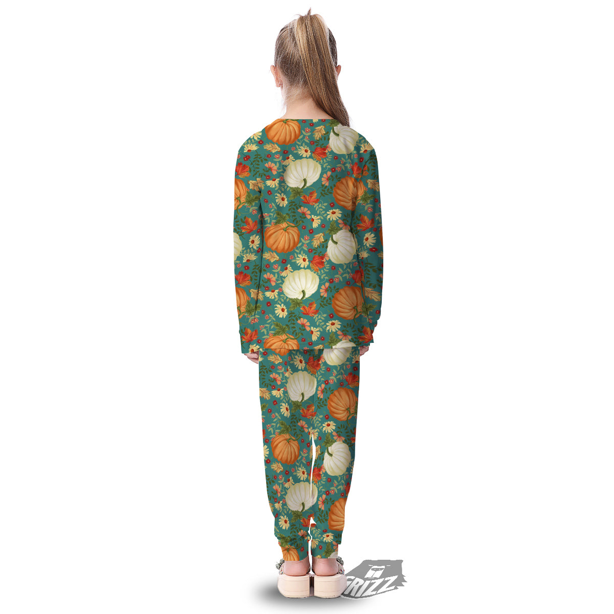 Pumpkin Vintage Print Pattern Kid's Pajamas-grizzshop