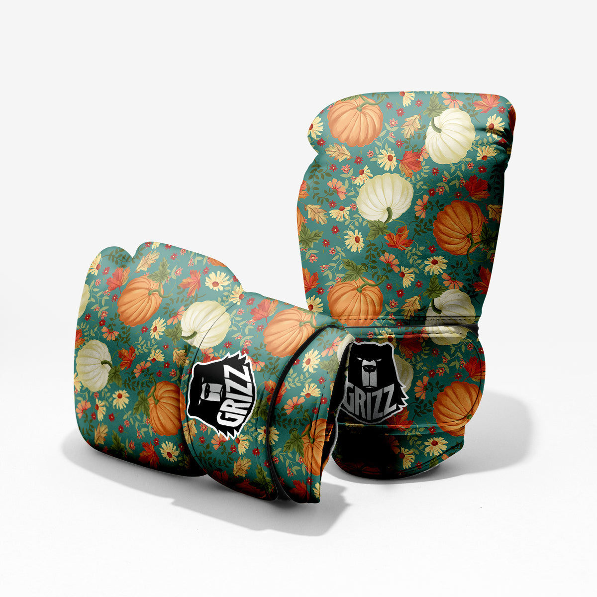 Pumpkin Vintage Print Pattern Pro Boxing Glove