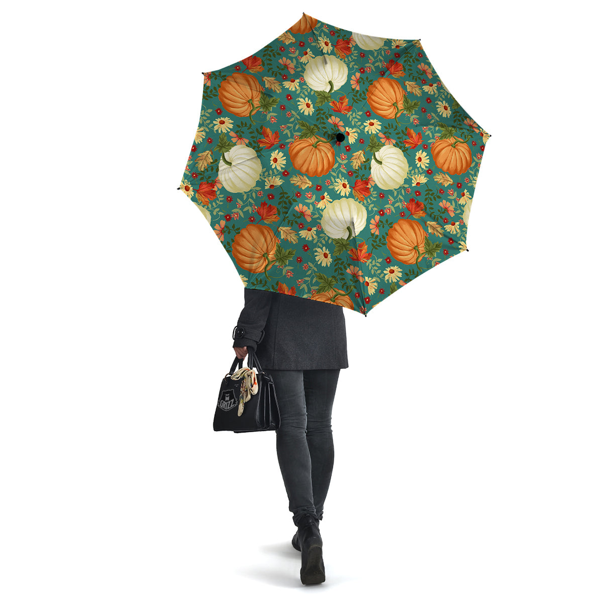 Pumpkin Vintage Print Pattern Umbrella-grizzshop