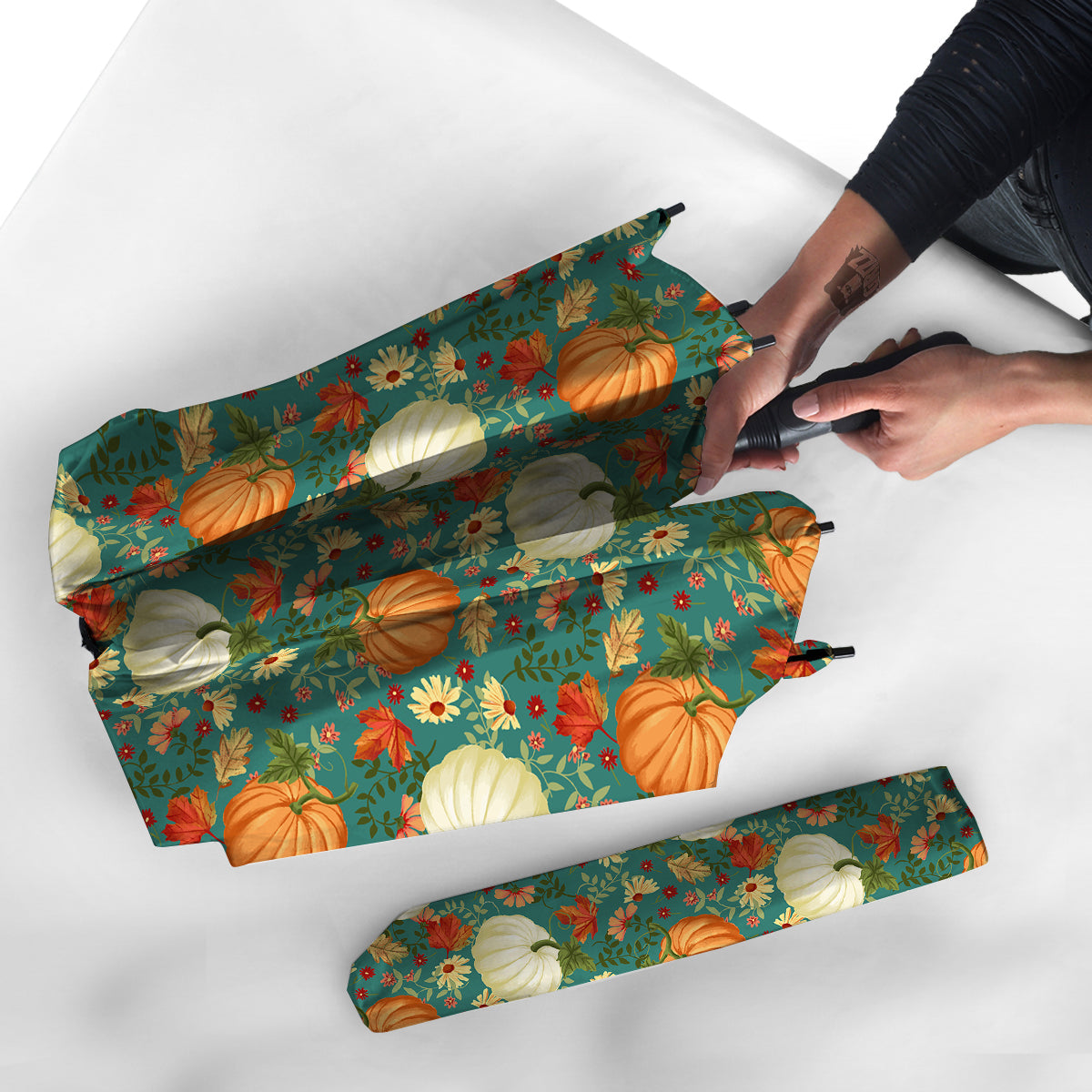 Pumpkin Vintage Print Pattern Umbrella-grizzshop